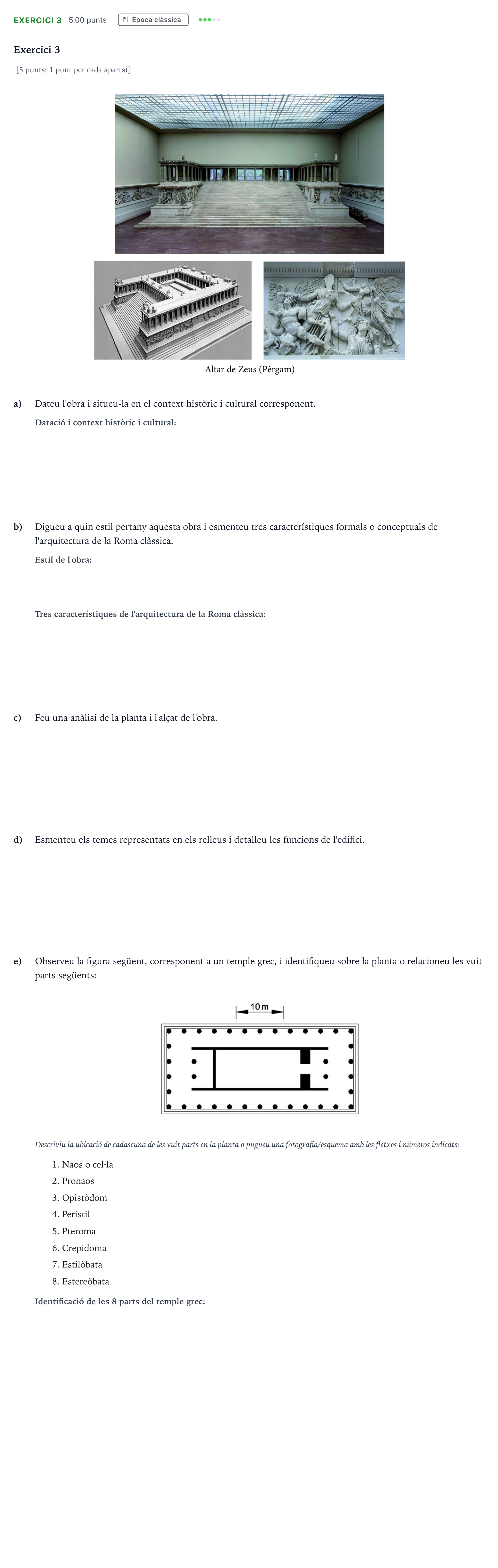Enunciado: Exercici 3 · Historia del Arte Selectividad Cataluña Juny Serie 5 2021