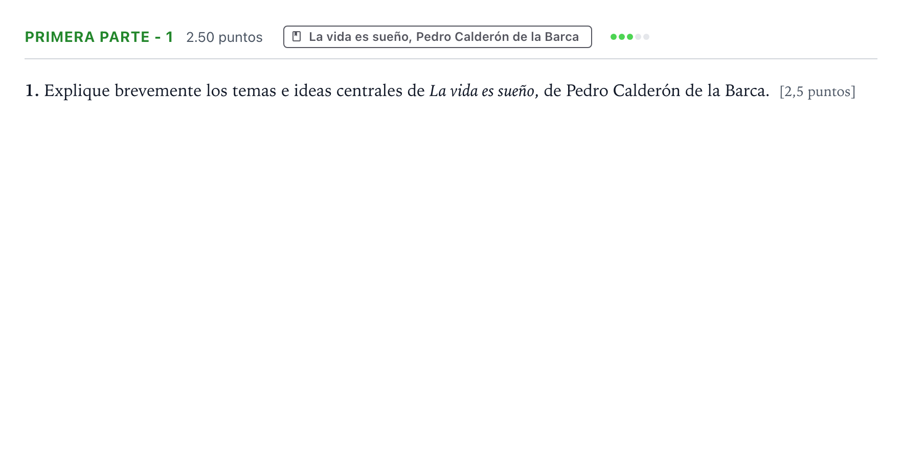 Enunciado: Ejercicio Primera parte - 1 · Literatura castellana Selectividad Cataluña Juny Serie 2 2021