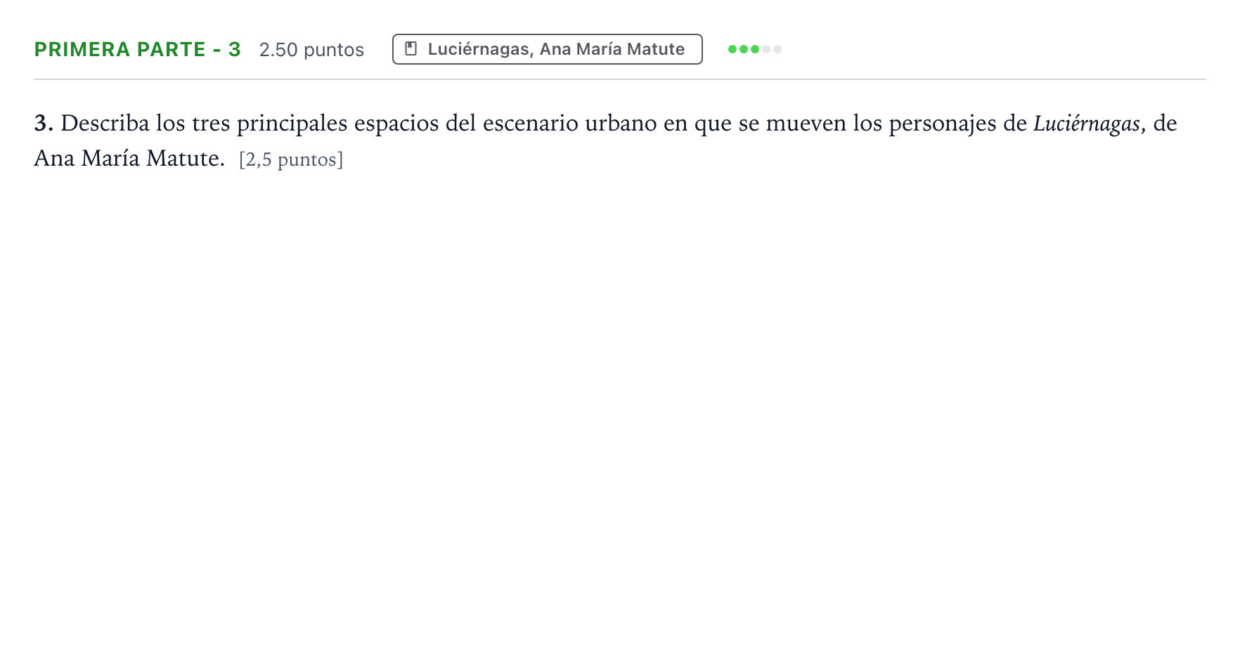 Enunciado: Ejercicio Primera parte - 3 · Literatura castellana Selectividad Cataluña Juny Serie 2 2021