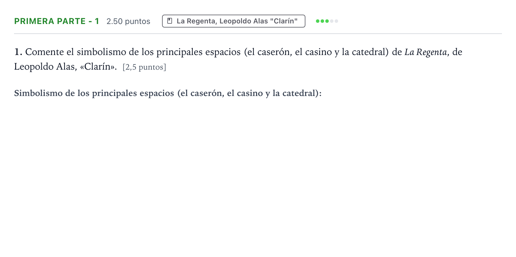 Enunciado: Ejercicio Primera parte - 1 · Literatura castellana Selectividad Cataluña Setembre Serie 1 2021