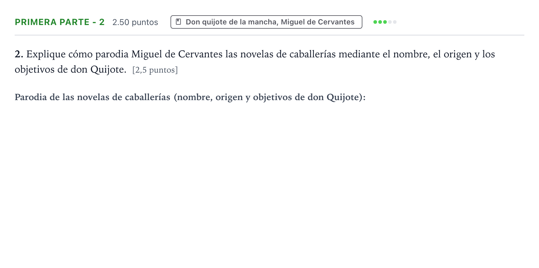 Enunciado: Ejercicio Primera parte - 2 · Literatura castellana Selectividad Cataluña Setembre Serie 1 2021