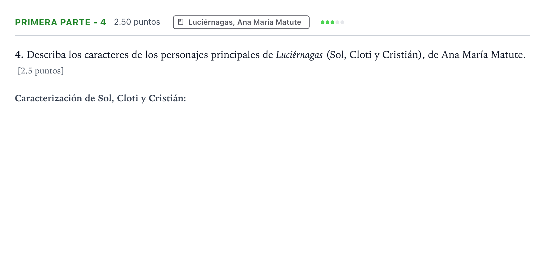 Enunciado: Ejercicio Primera parte - 4 · Literatura castellana Selectividad Cataluña Setembre Serie 1 2021