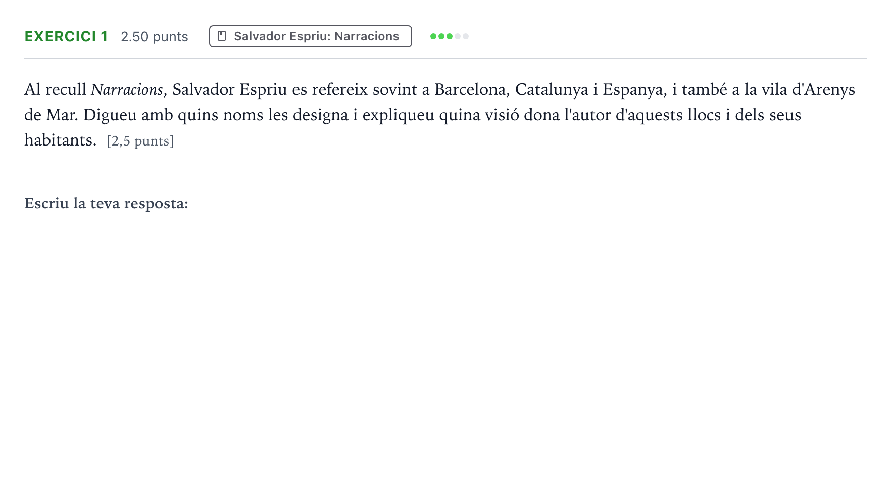 Enunciado: Problema 1 · Literatura Catalana Selectividad Cataluña Setembre Serie 1 2021
