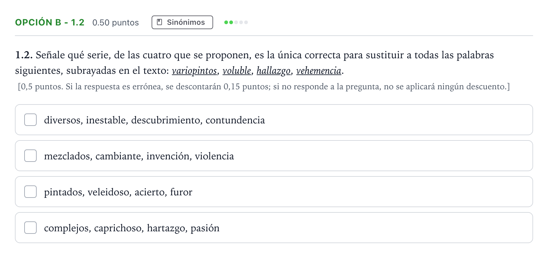 Enunciado: Opción B - 1.2 · Lengua Castellana y Literatura II Selectividad Cataluña Juny Serie 2 2021