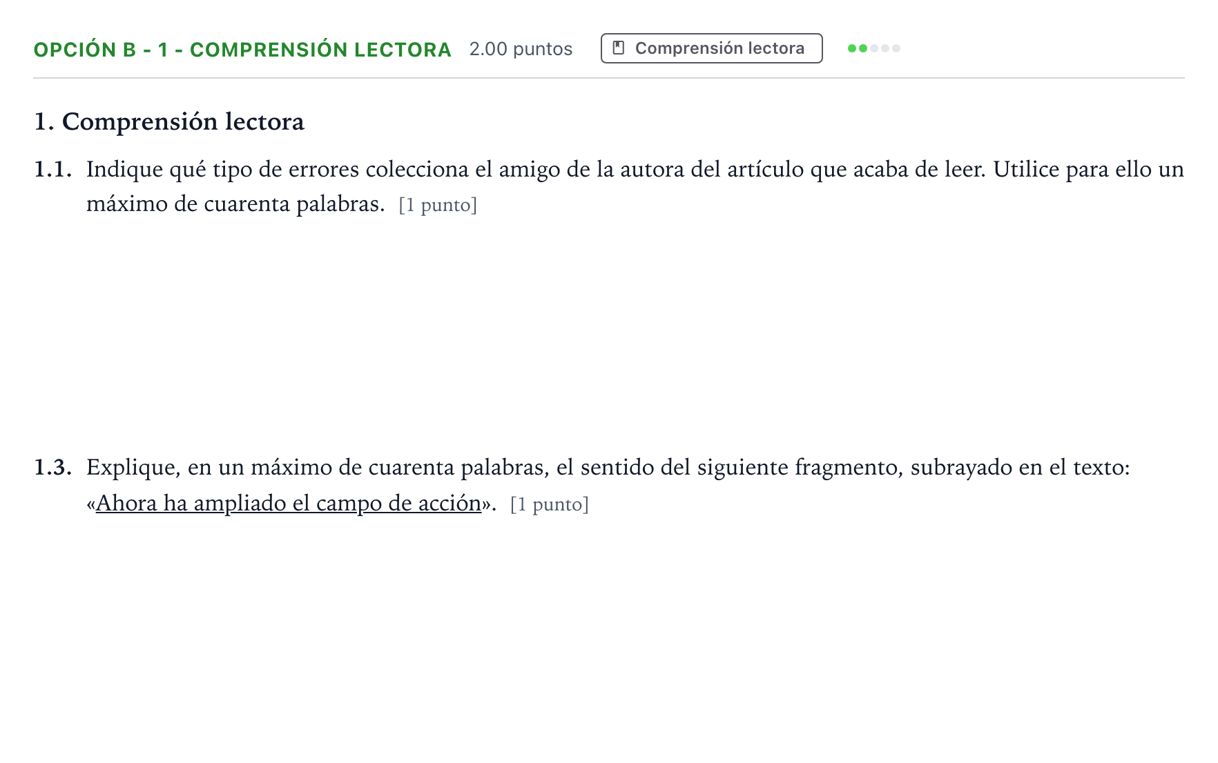 Enunciado: Opción B - 1 - Comprensión lectora · Lengua Castellana y Literatura II Selectividad Cataluña Juny Serie 2 2021