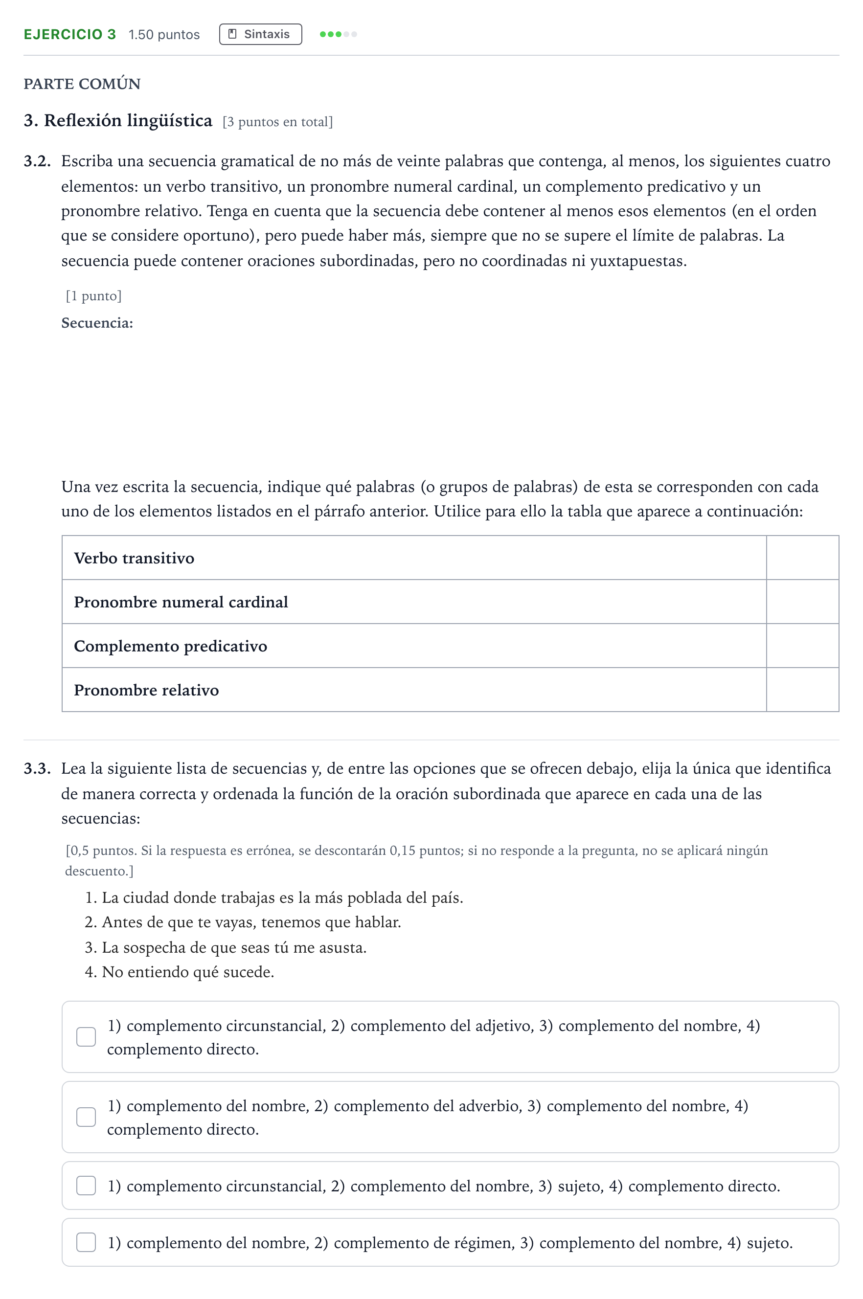 Enunciado: Problema 3 · Lengua Castellana y Literatura II Selectividad Cataluña Juny Serie 2 2021