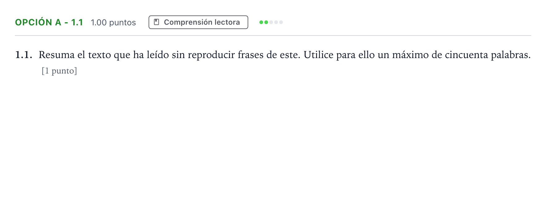 Enunciado: Opción A - 1.1 · Lengua Castellana y Literatura II Selectividad Cataluña Setembre Serie 1 2021
