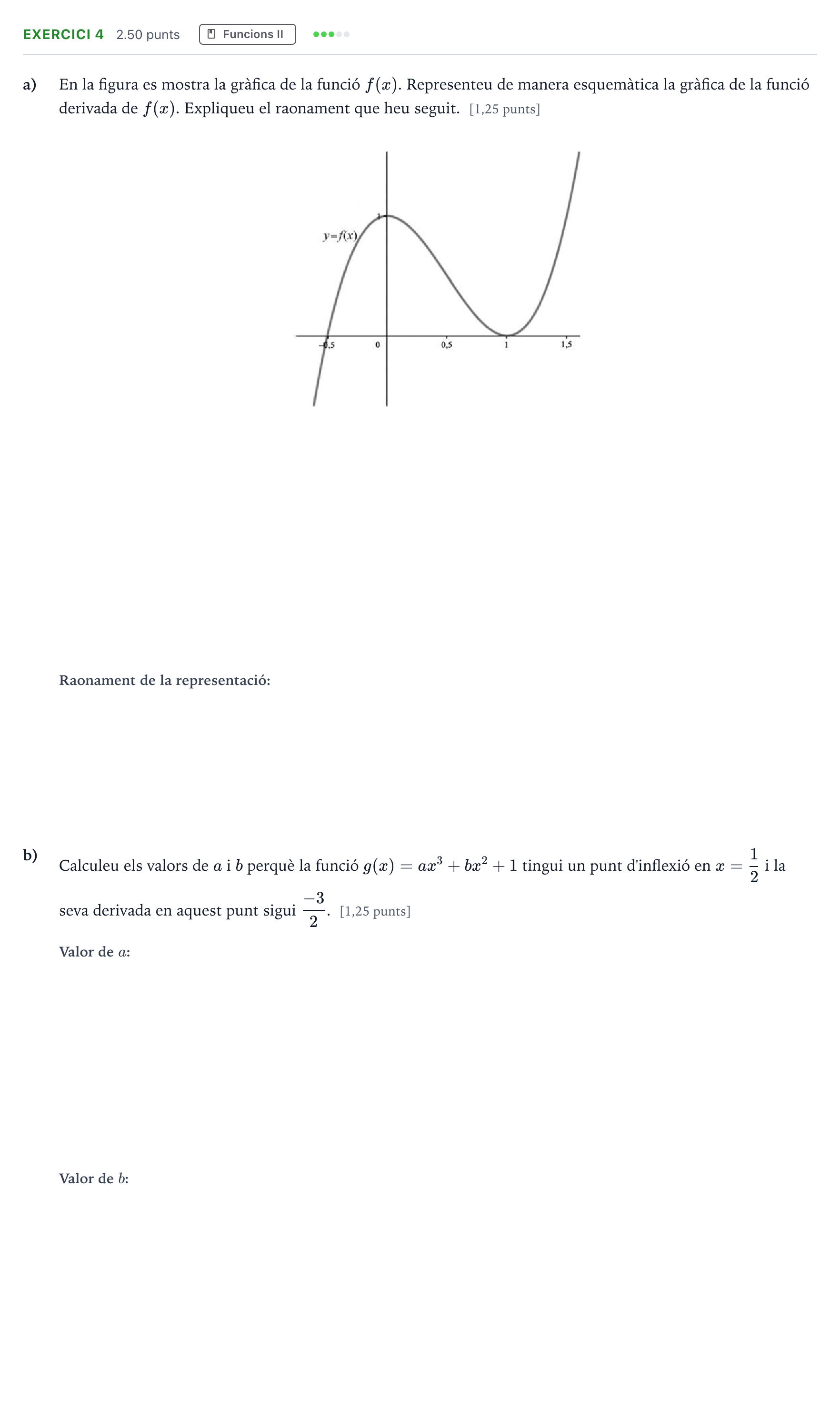 Enunciado: Problema 4 · Matemáticas II Selectividad Cataluña Setembre Serie 1 2021