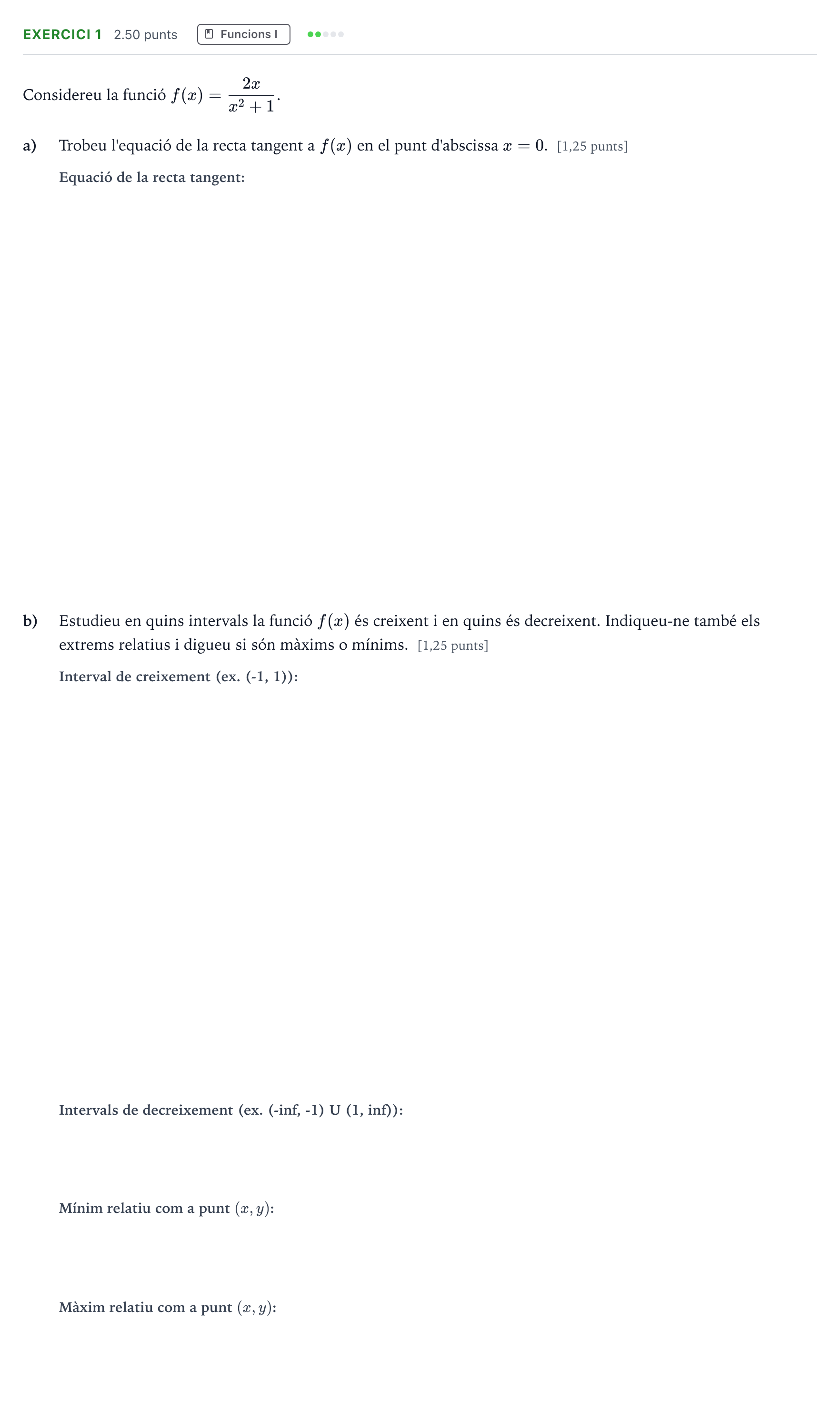 Enunciado: Problema 1 · Matemáticas aplicadas a las Ciencias Sociales II Selectividad Cataluña Juny Serie 5 2021