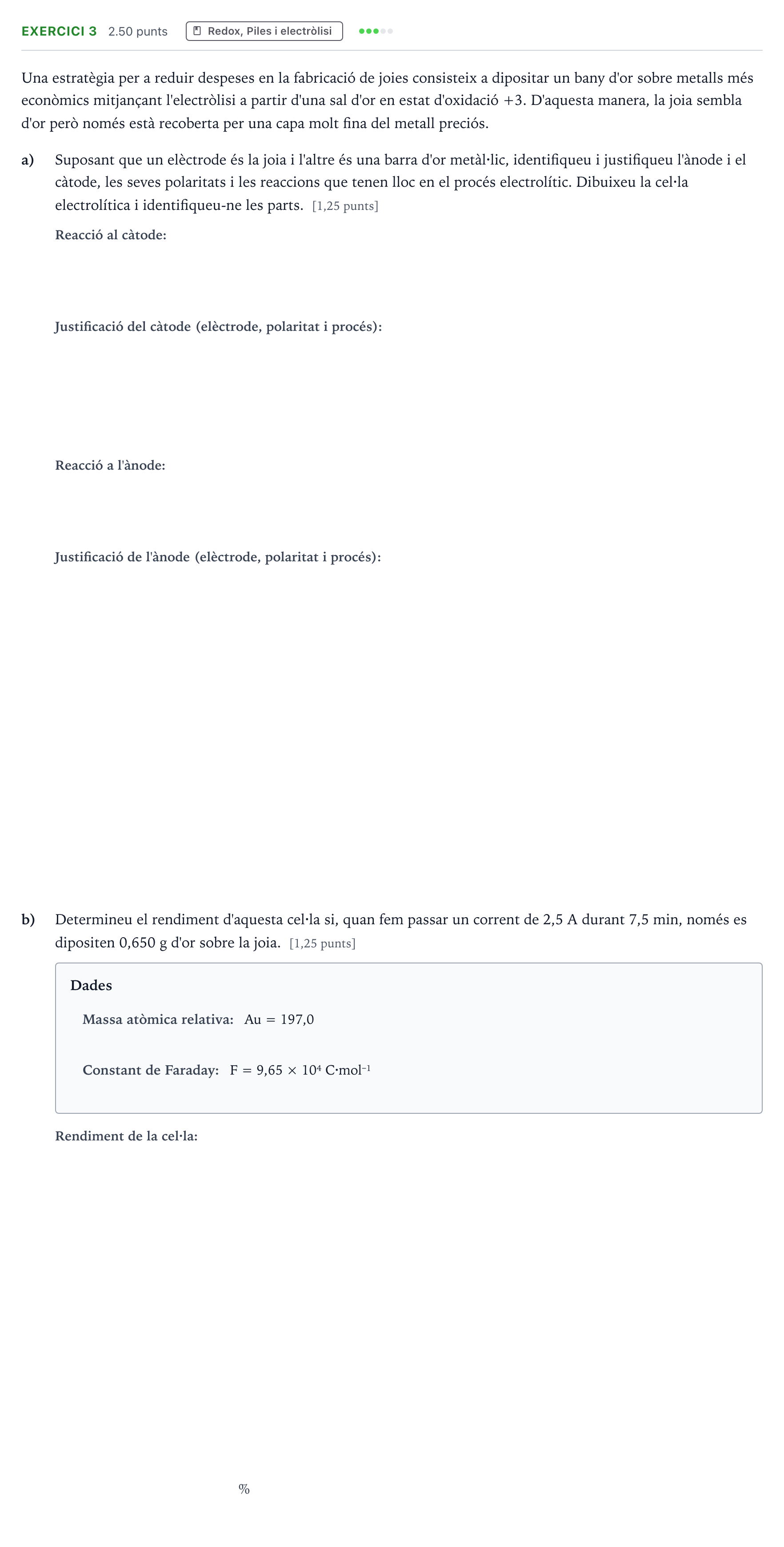 Enunciado: Problema 3 · Química Selectividad Cataluña Juny Serie 5 2021