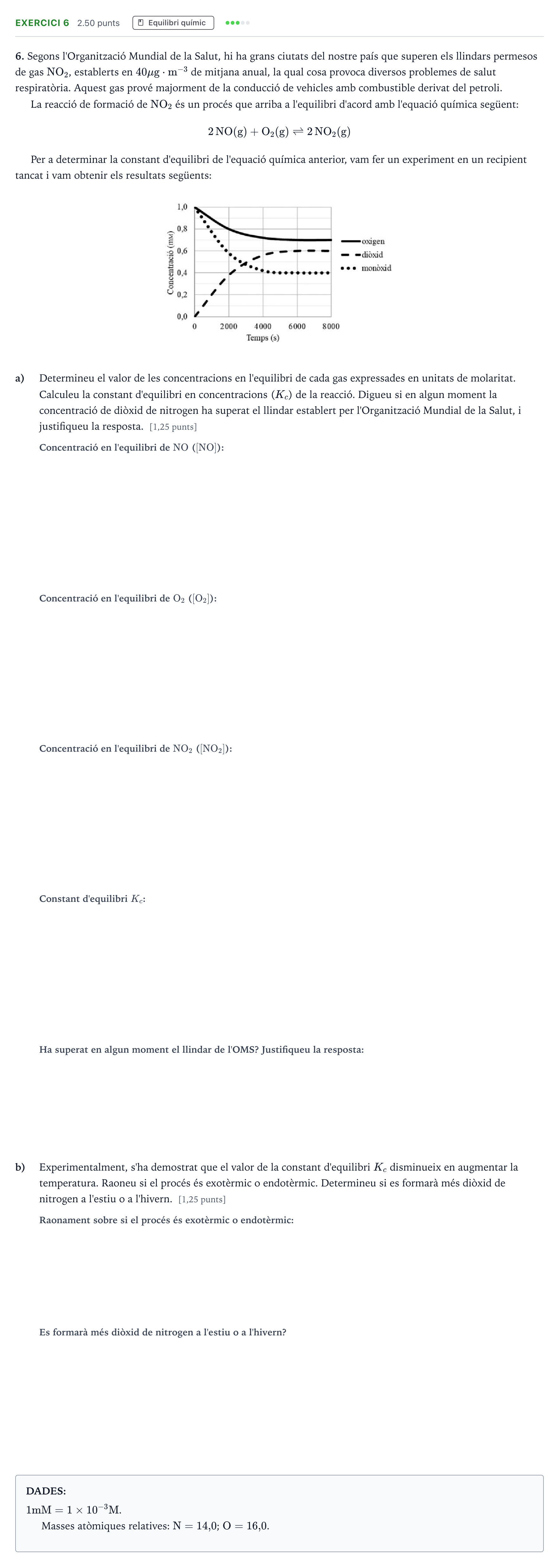 Enunciado: Problema 6 · Química Selectividad Cataluña Juny Serie 5 2021