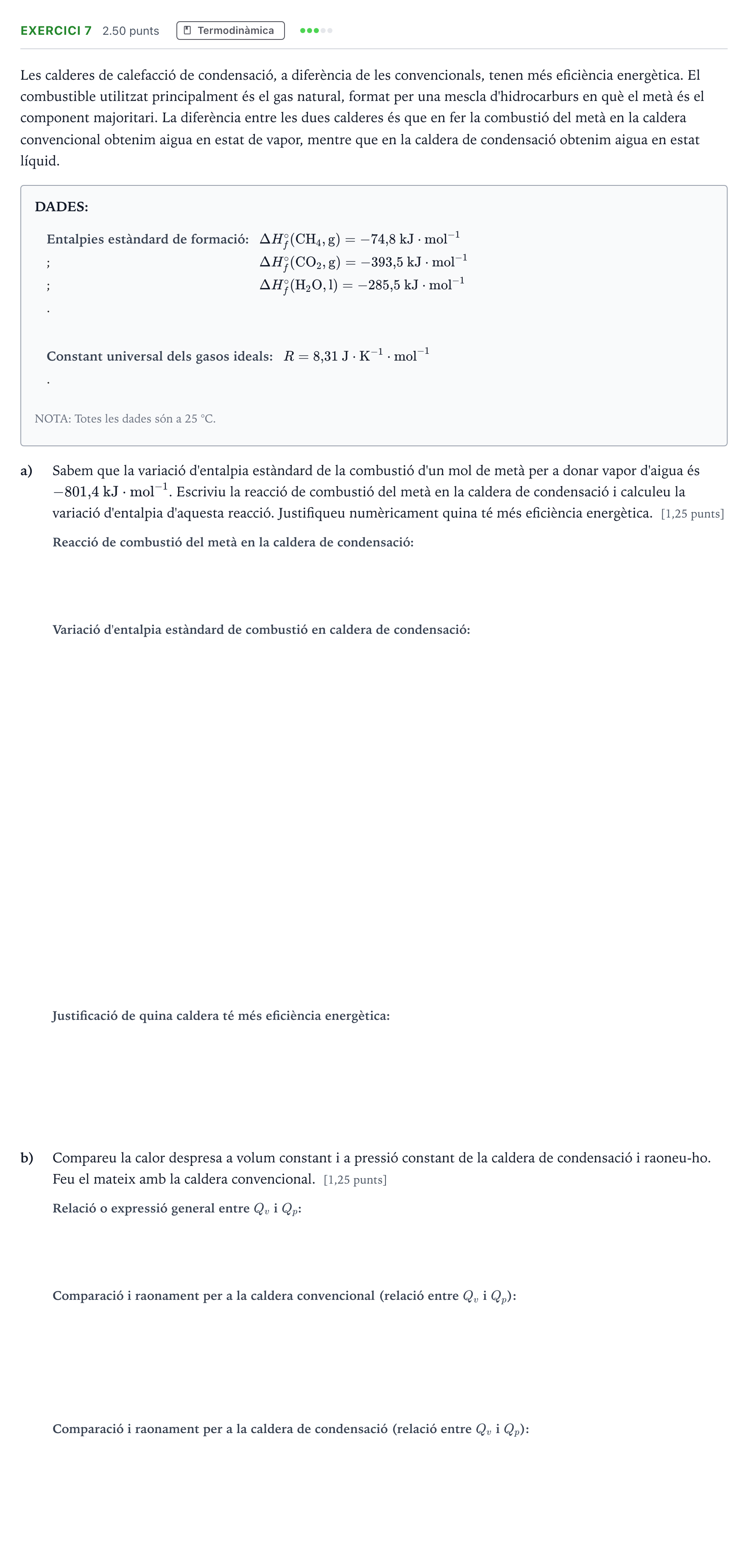 Enunciado: Problema 7 · Química Selectividad Cataluña Juny Serie 5 2021