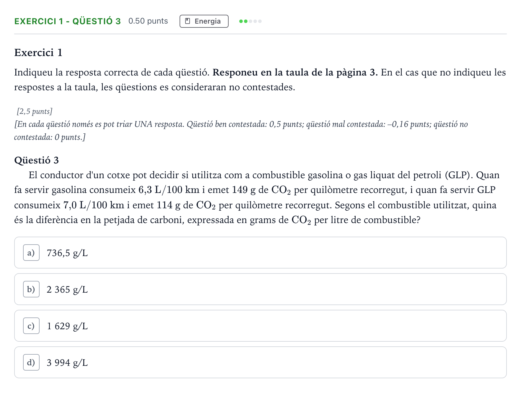 Enunciado: Exercici 1 - Qüestió 3 · Tecnologia Industrial Selectividad Cataluña Juny Serie 5 2021