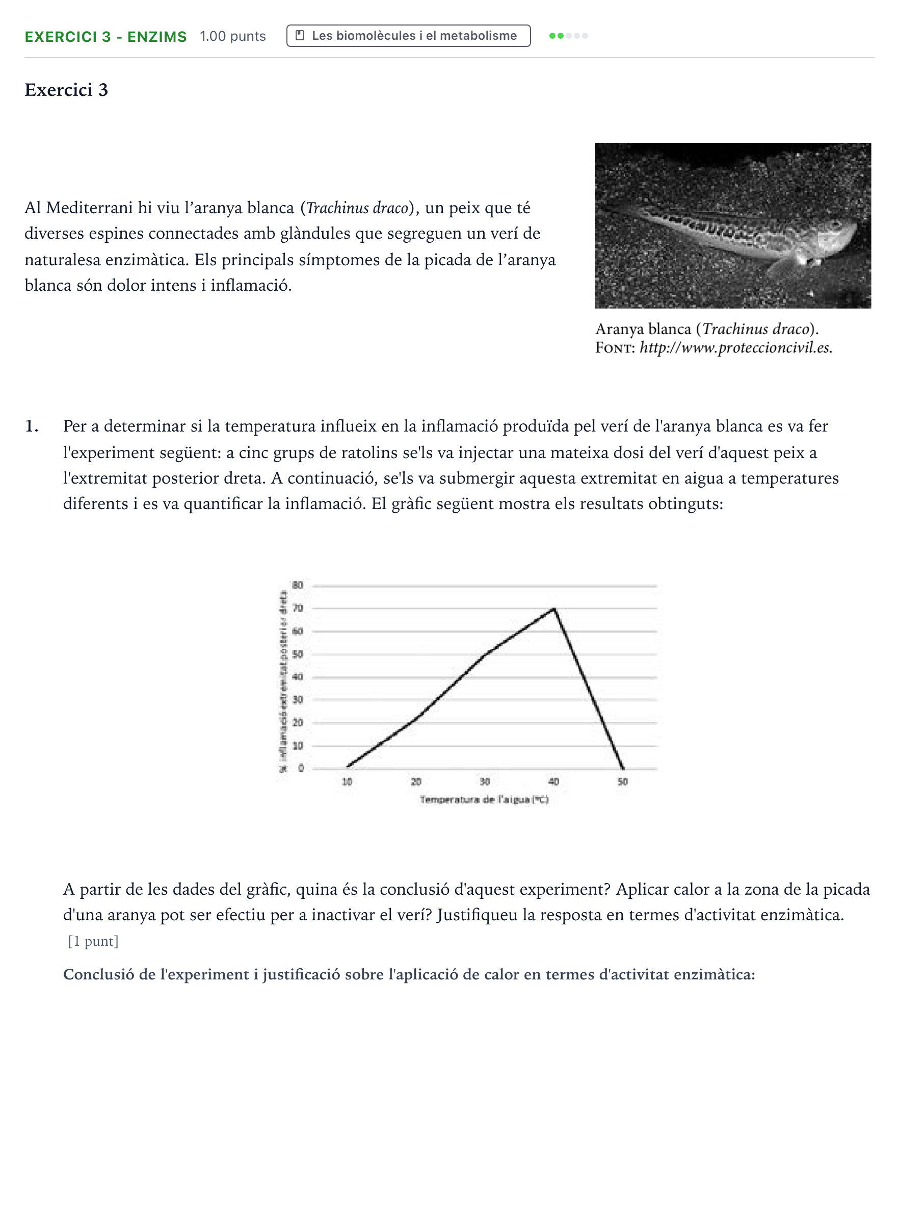 Enunciado: Ejercicio 3 - Enzims · Biología Selectividad Cataluña Juny Serie 5 2022