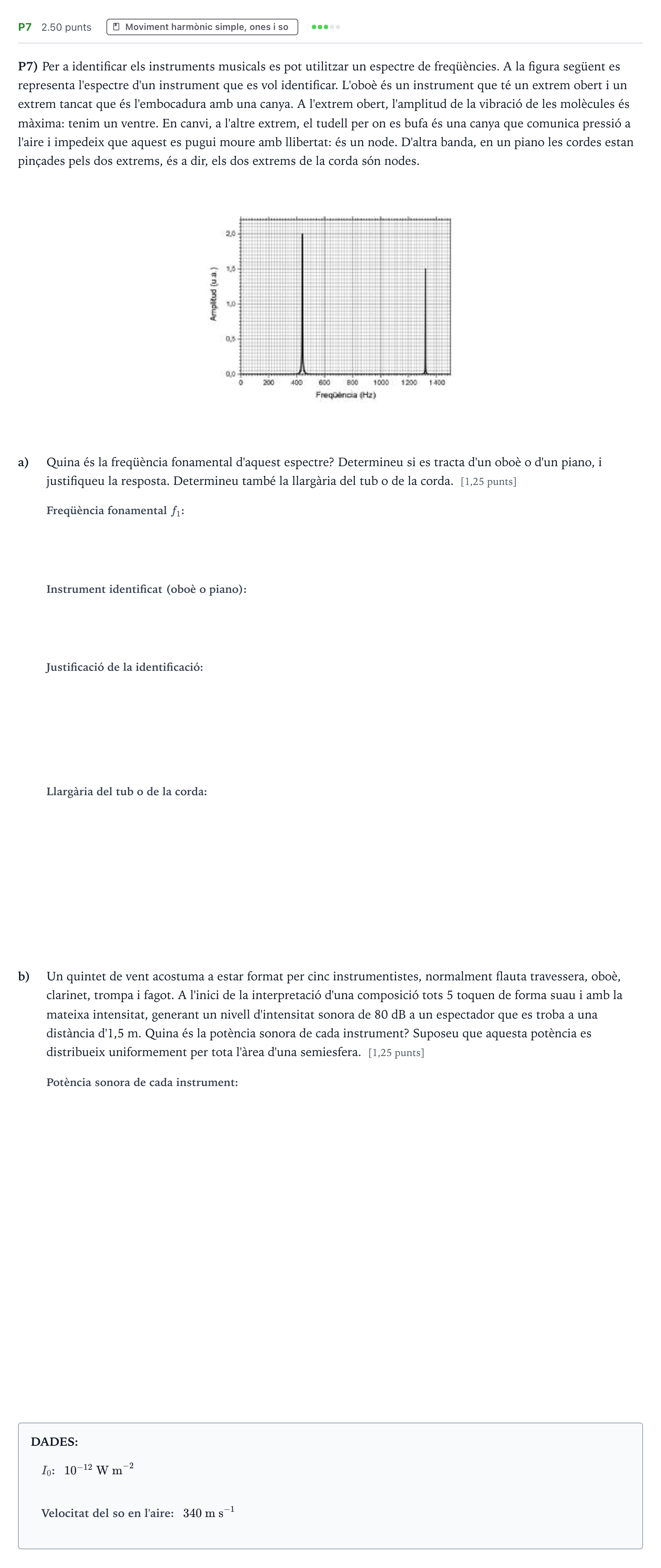 Enunciado: Ejercicio P7 · Física Selectividad Cataluña Juliol Serie 2 2022