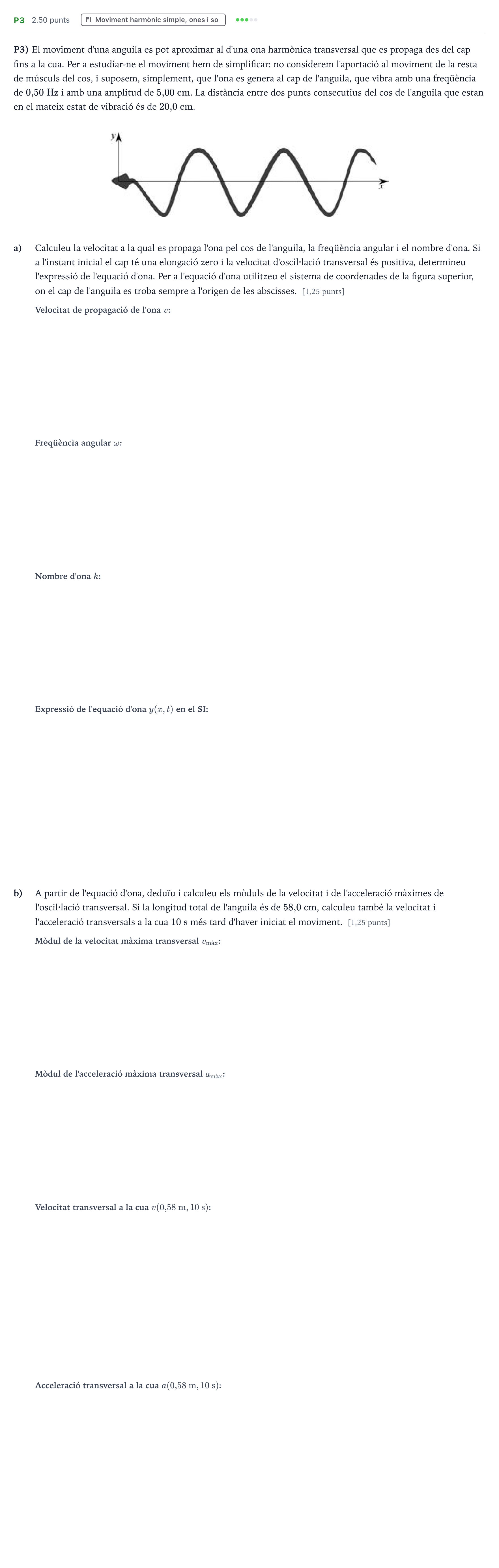 Enunciado: Ejercicio P3 · Física Selectividad Cataluña Juny Serie 2 2022