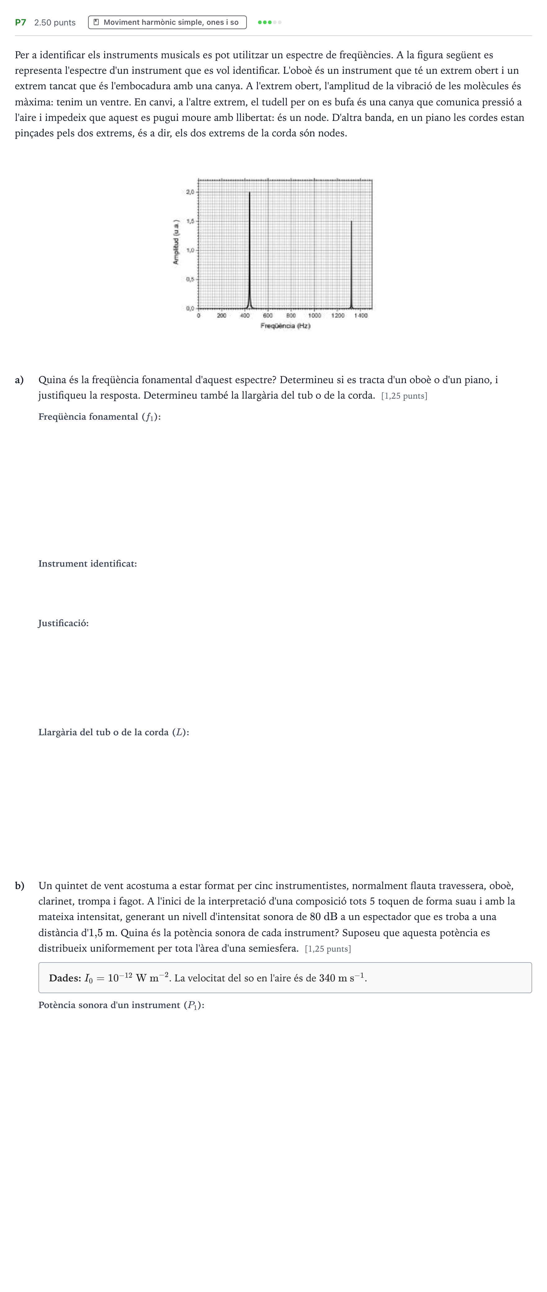 Enunciado: Ejercicio P7 · Física Selectividad Cataluña Juny Serie 2 2022