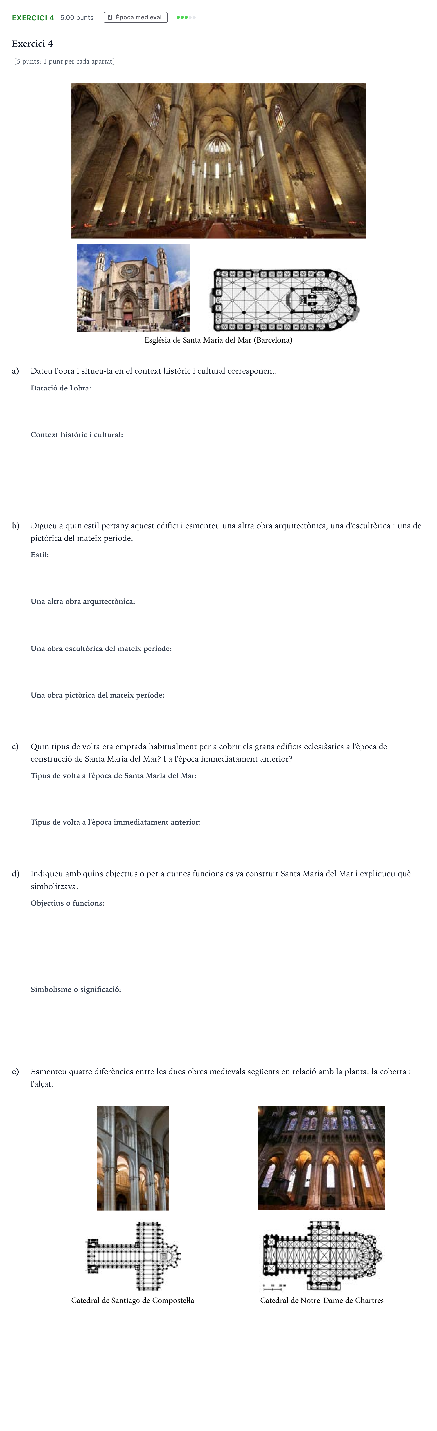 Enunciado: Exercici 4 · Historia del Arte Selectividad Cataluña Juny Serie 5 2022