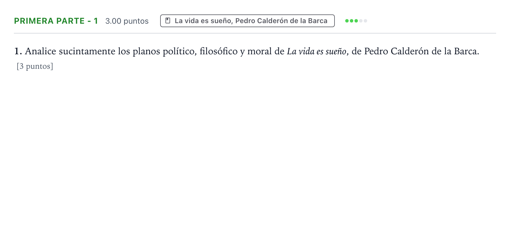 Enunciado: Ejercicio Primera parte - 1 · Literatura castellana Selectividad Cataluña Juny Serie 2 2022