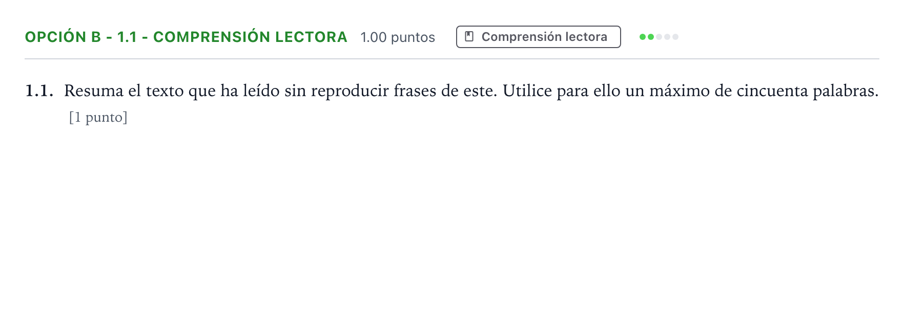 Enunciado: Opción B - 1.1 - Comprensión lectora · Lengua Castellana y Literatura II Selectividad Cataluña Juliol Serie 2 2022