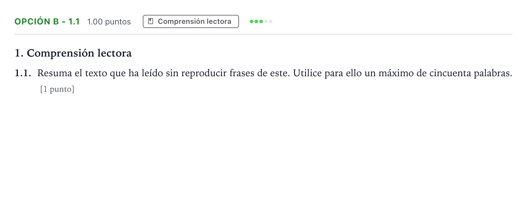Enunciado: Opción B - 1.1 · Lengua Castellana y Literatura II Selectividad Cataluña Juny Serie 5 2022