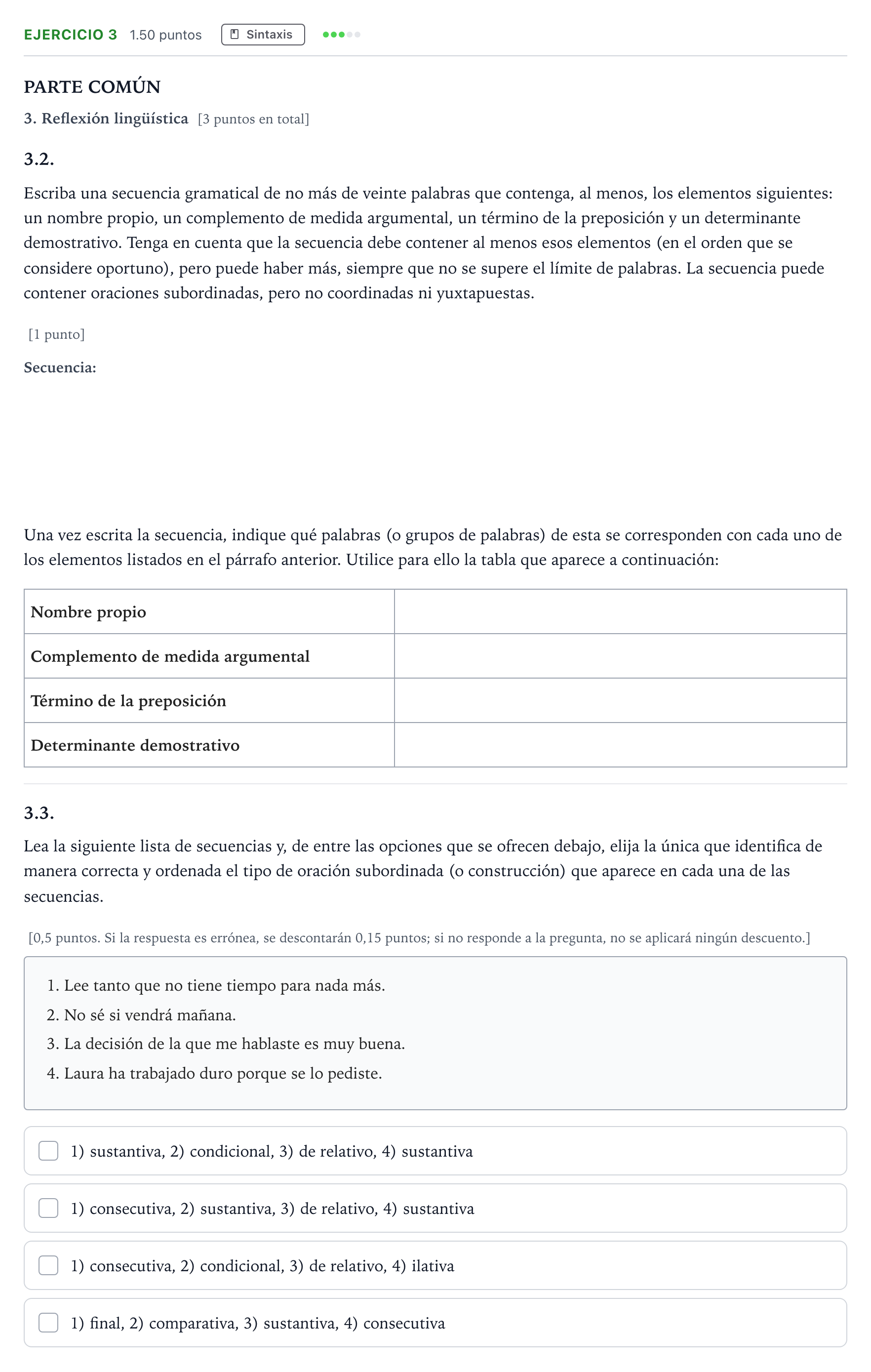Enunciado: Problema 3 · Lengua Castellana y Literatura II Selectividad Cataluña Juny Serie 5 2022