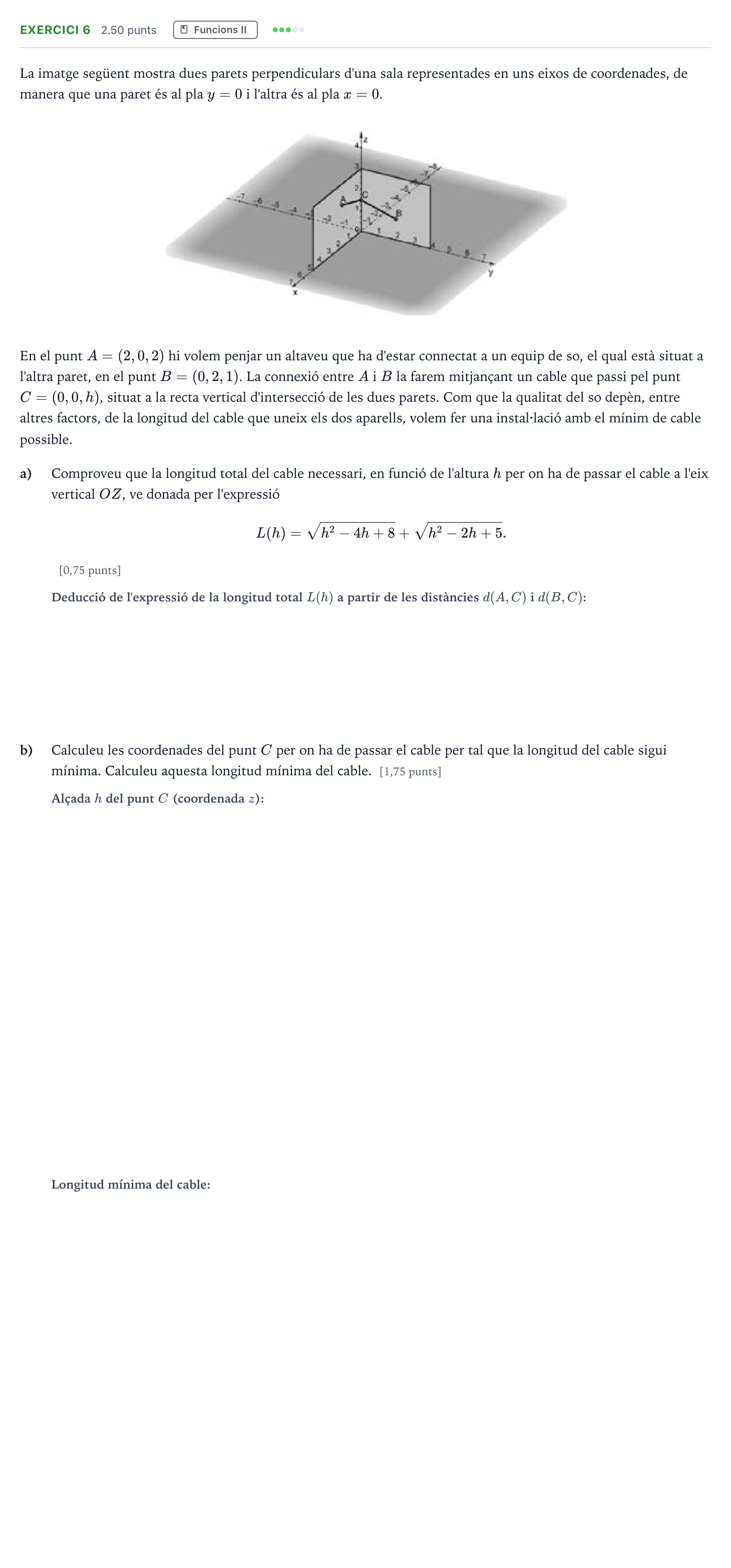 Enunciado: Problema 6 · Matemáticas II Selectividad Cataluña Setembre Serie 3 2022