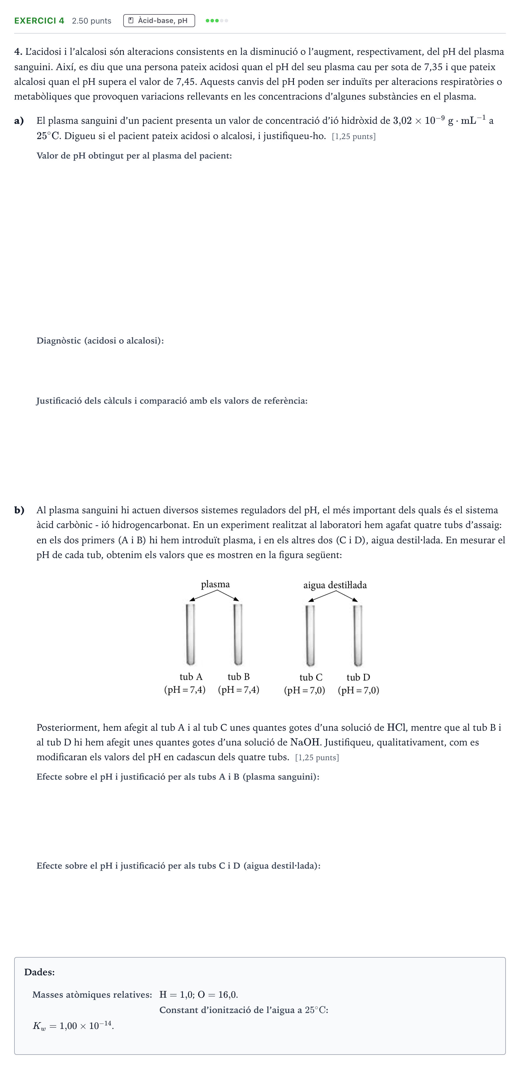 Enunciado: Problema 4 · Química Selectividad Cataluña Juny Serie 5 2022