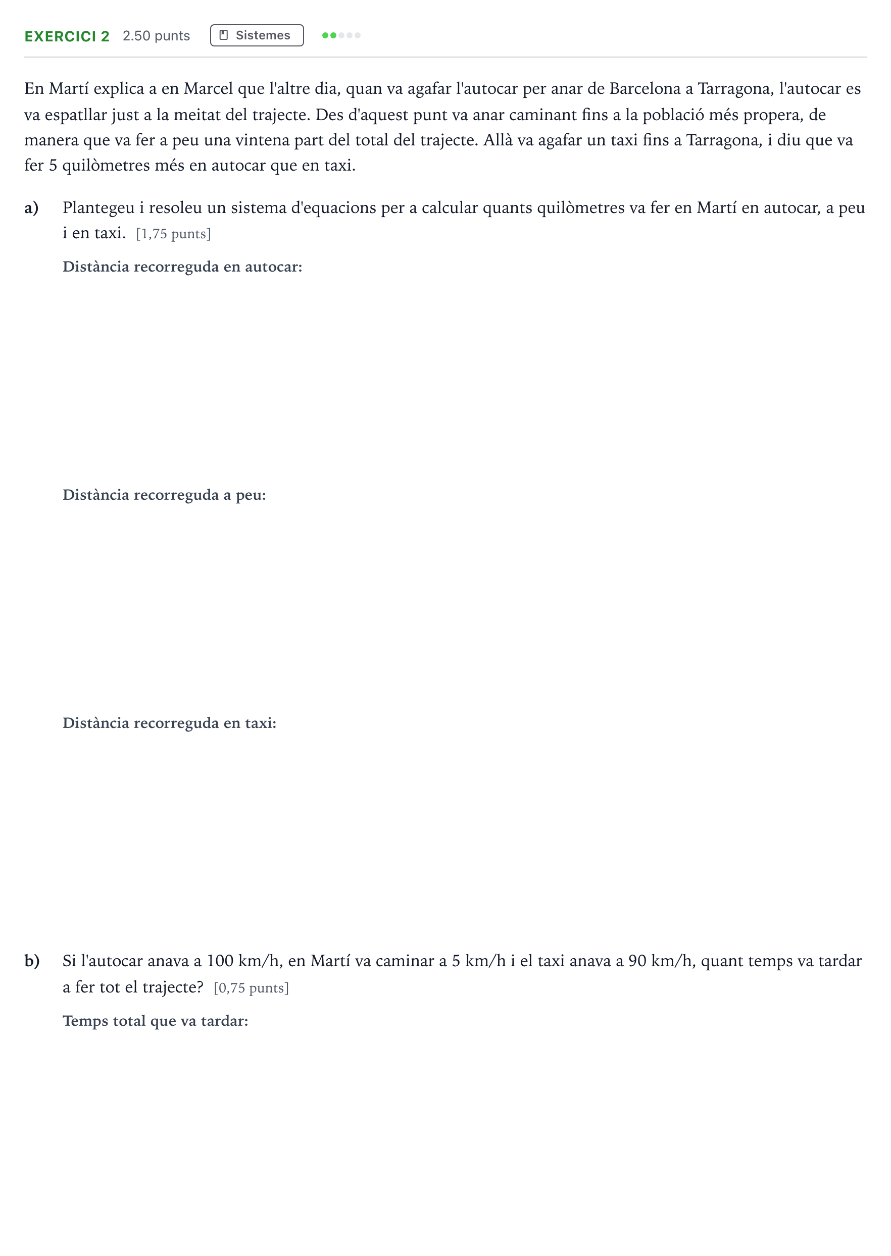Enunciado: Problema 2 · Matemáticas aplicadas a las Ciencias Sociales II Selectividad Cataluña Setembre Serie 3 2022