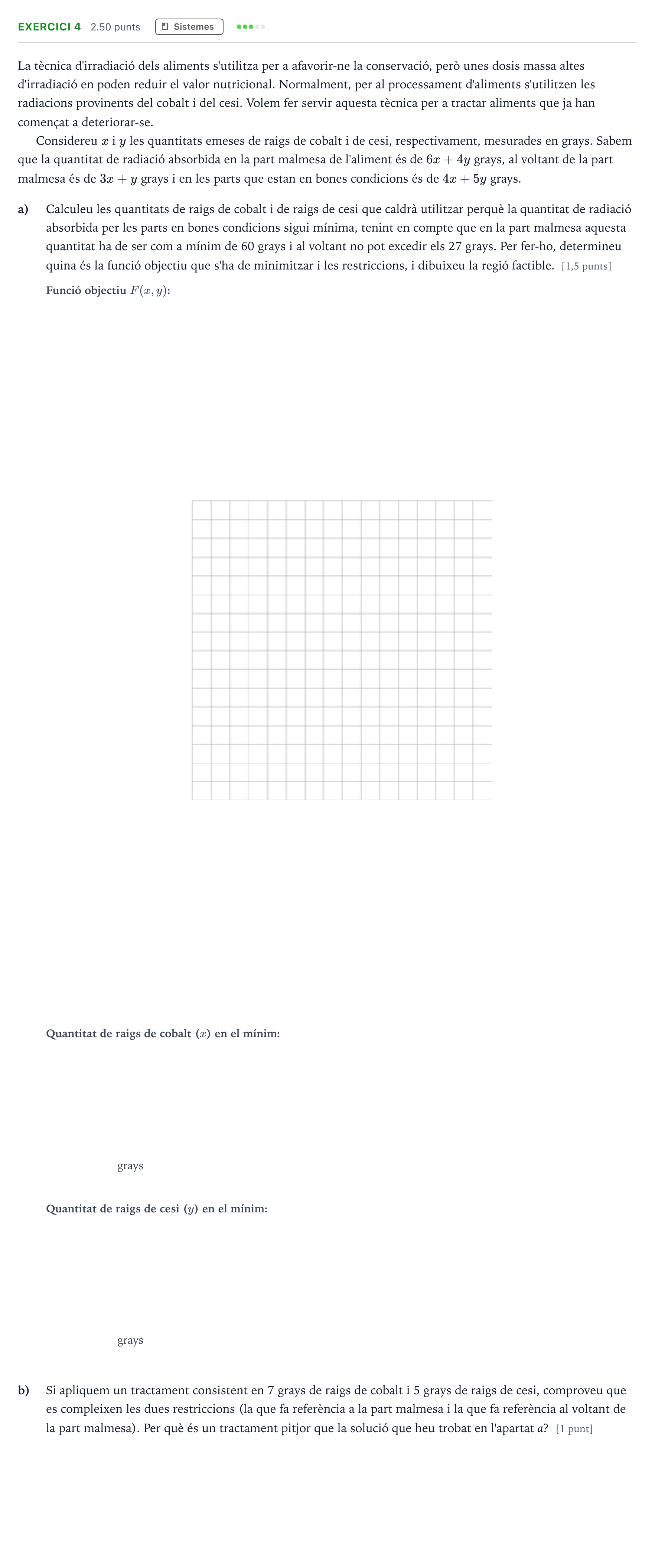 Enunciado: Problema 4 · Matemáticas aplicadas a las Ciencias Sociales II Selectividad Cataluña Setembre Serie 3 2022