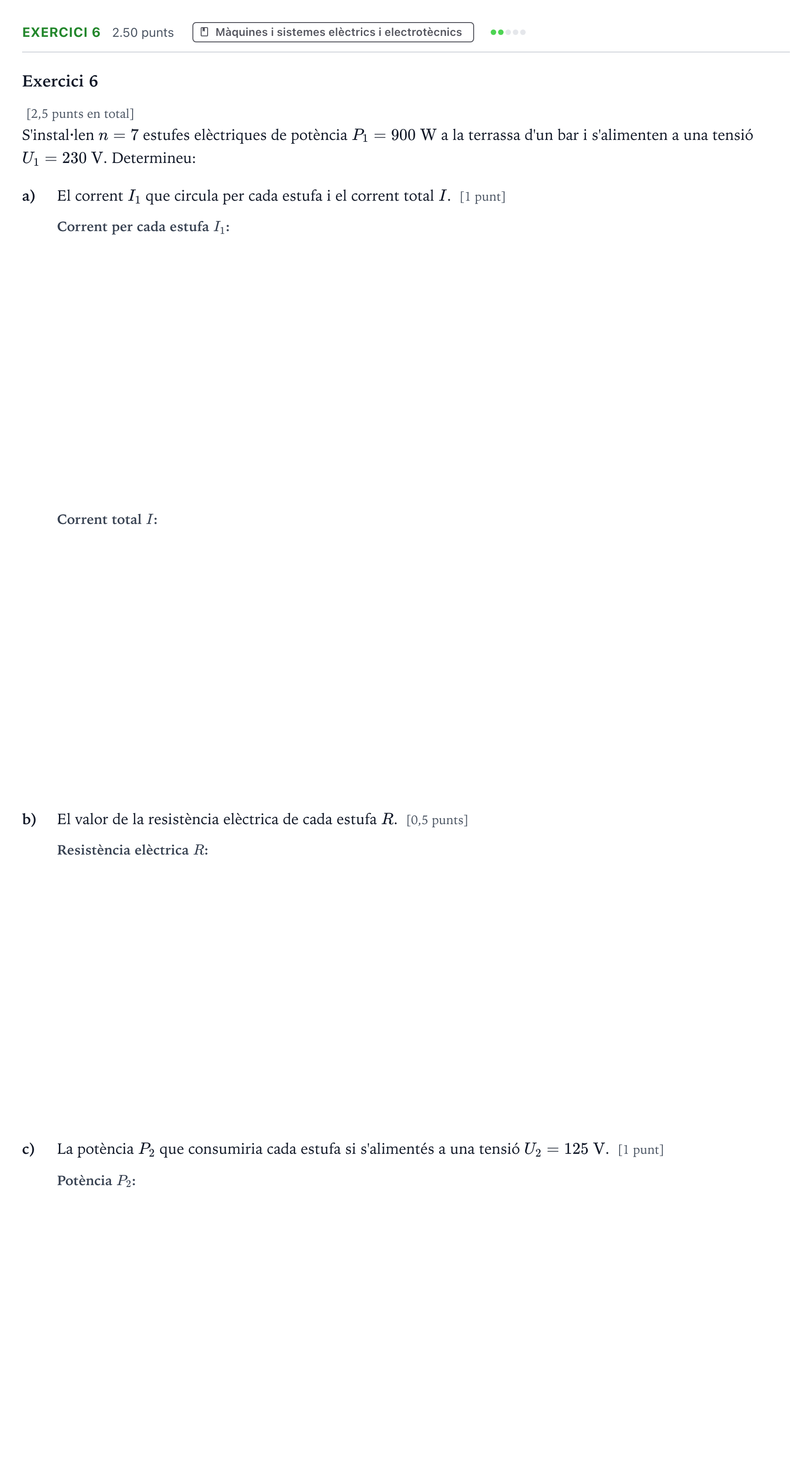 Enunciado: Exercici 6 · Tecnologia Industrial Selectividad Cataluña Setembre Serie 3 2022