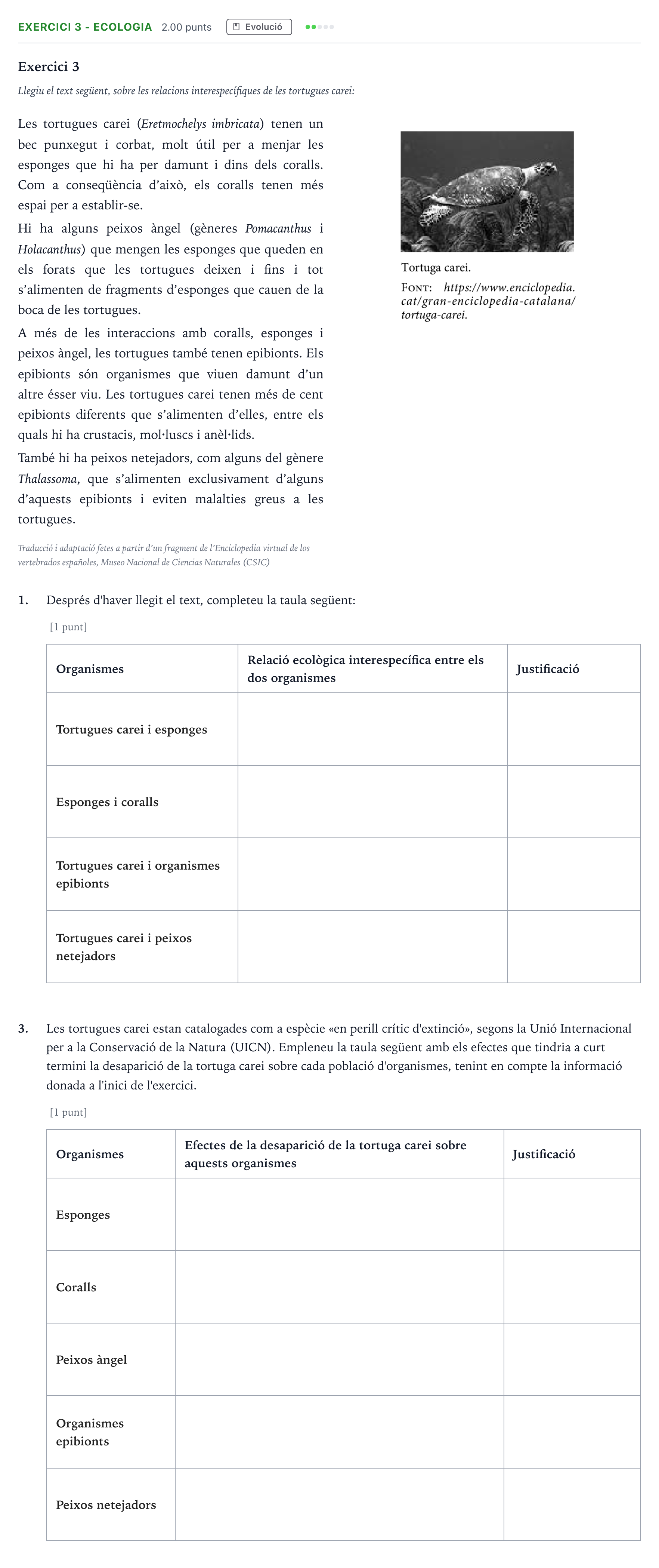 Enunciado: Exercici 3 - Ecologia · Biología Selectividad Cataluña Juny Serie 1 2023
