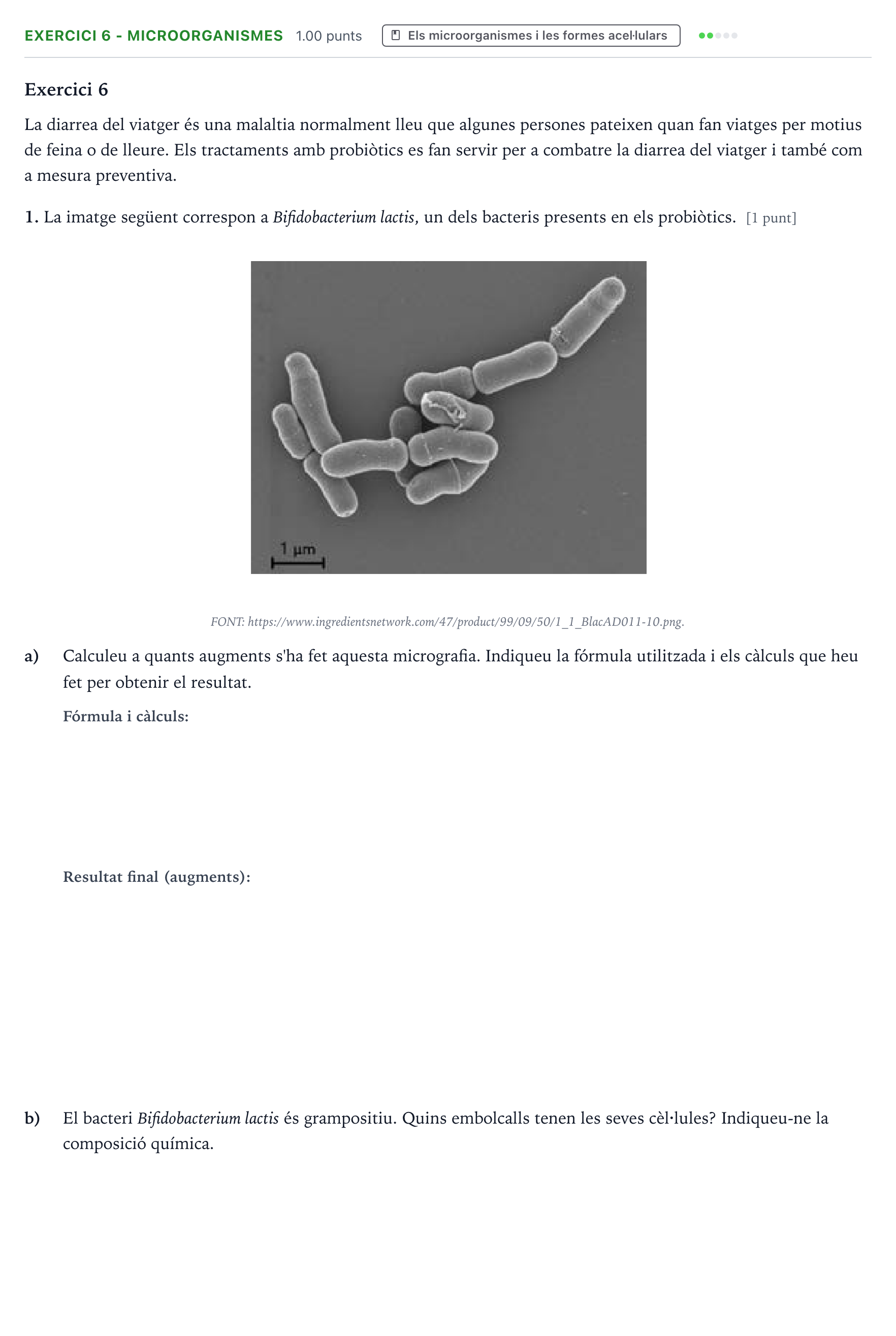 Enunciado: Exercici 6 - Microorganismes · Biología Selectividad Cataluña Juny Serie 1 2023