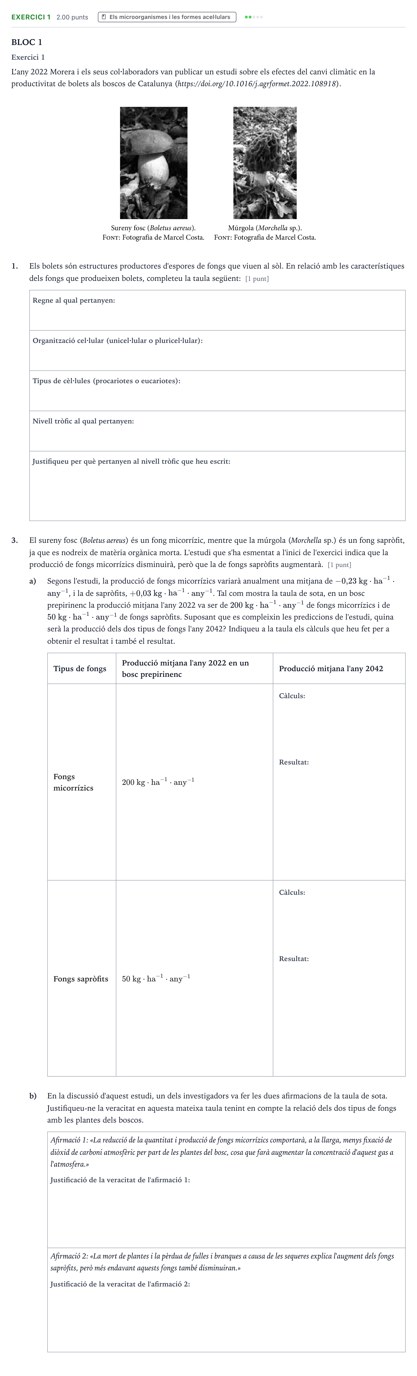 Enunciado: Exercici 1 - Els microorganismes · Biología Selectividad Cataluña Juny Serie 5 2023
