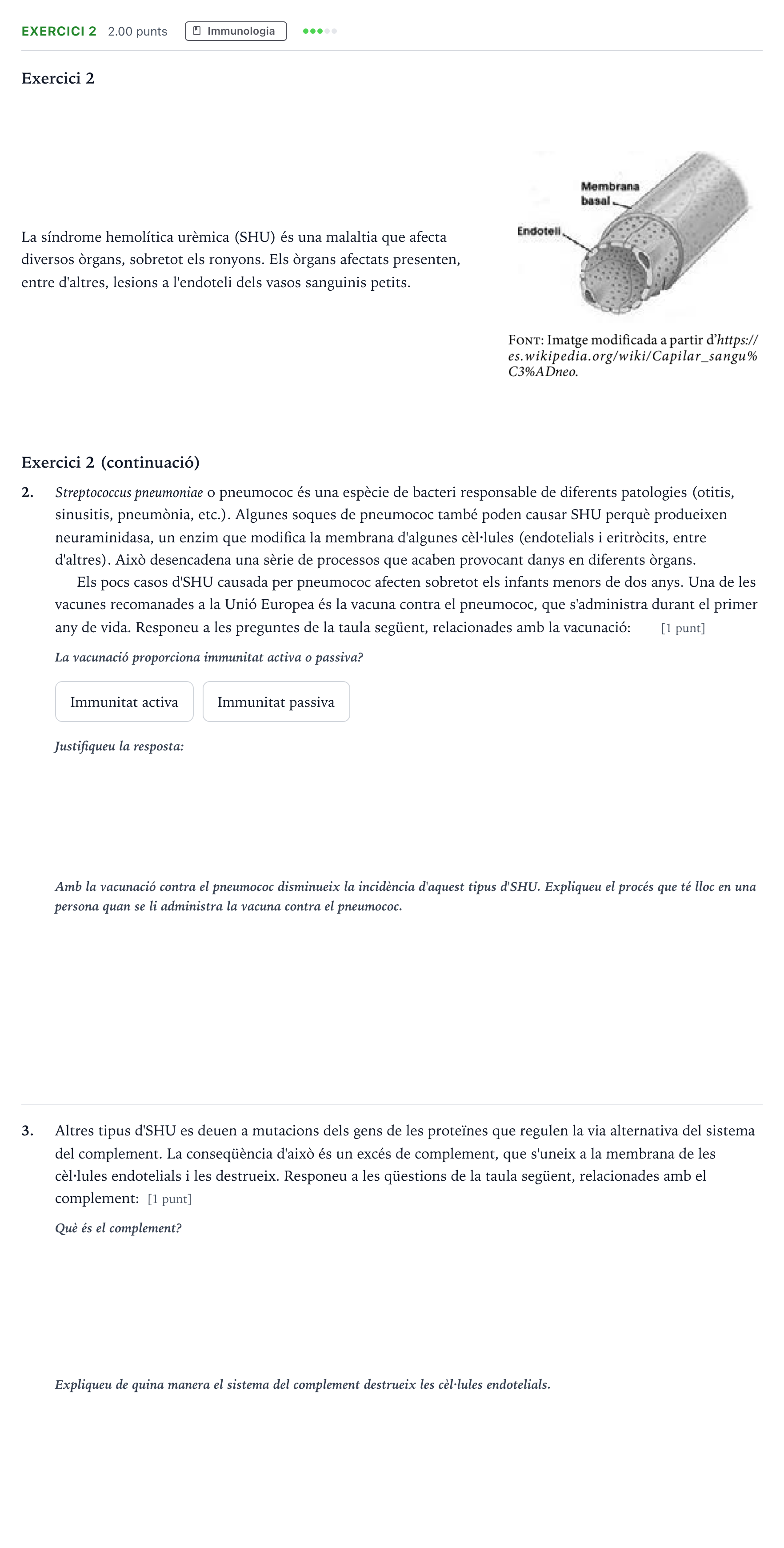 Enunciado: Exercici 2 - Immunologia · Biología Selectividad Cataluña Juny Serie 5 2023