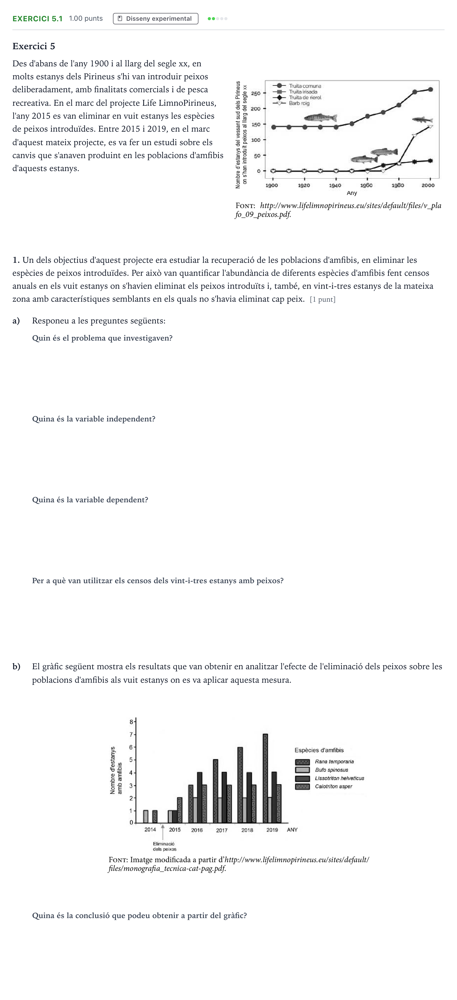 Enunciado: Exercici 5.1 - Disseny experimental · Biología Selectividad Cataluña Setembre Serie 2 2023