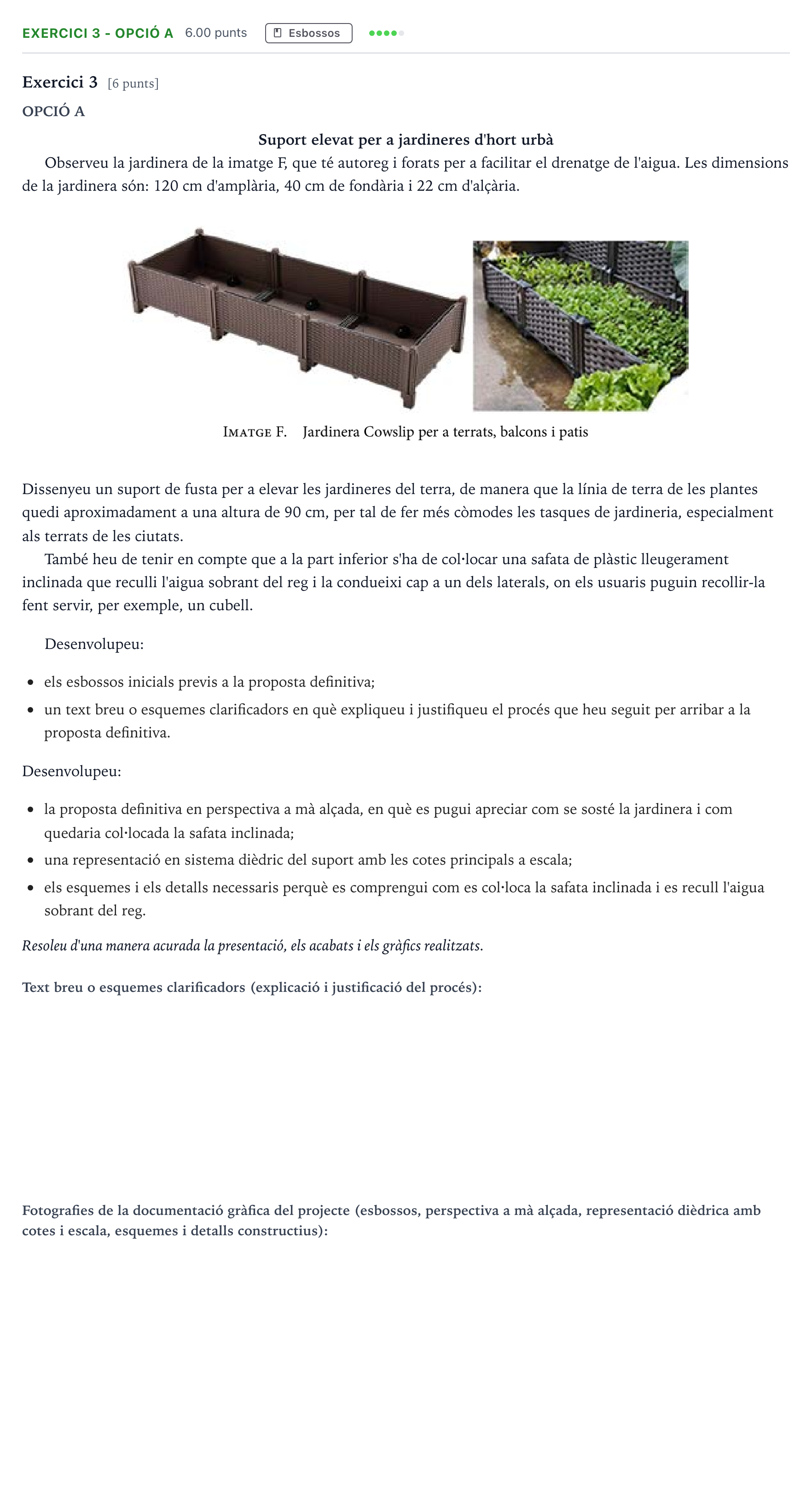 Enunciado: Exercici 3 - Opció A · Diseño Selectividad Cataluña Juny Serie 1 2023