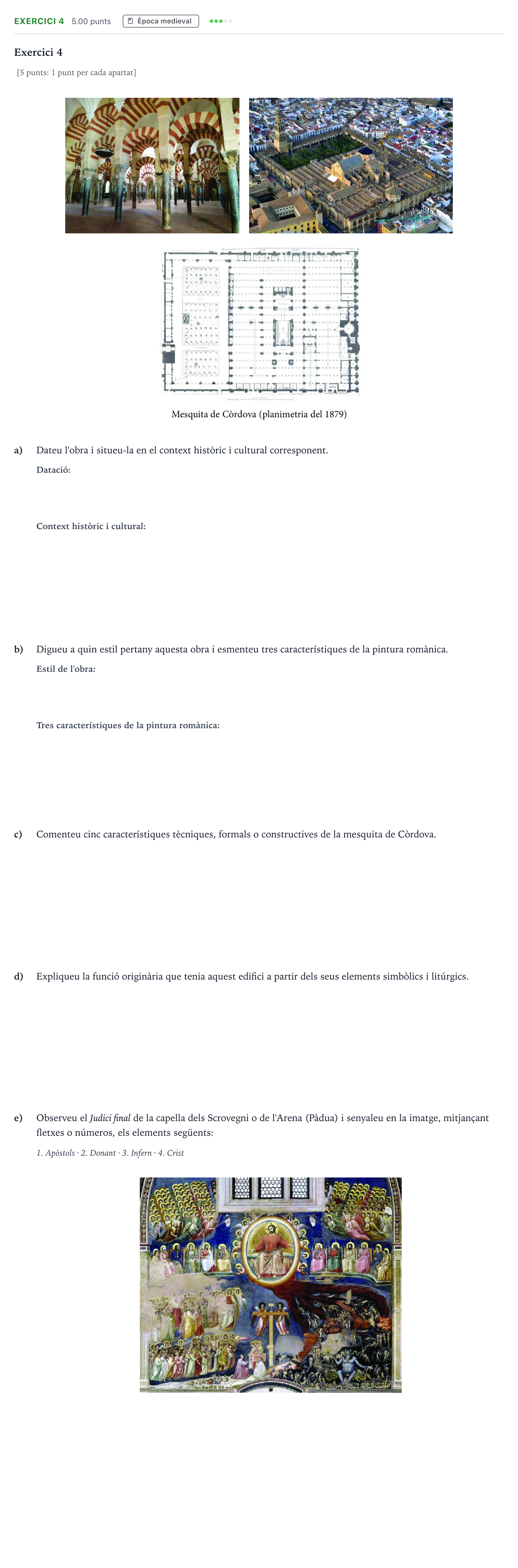 Enunciado: Exercici 4 · Historia del Arte Selectividad Cataluña Setembre Serie 2 2023