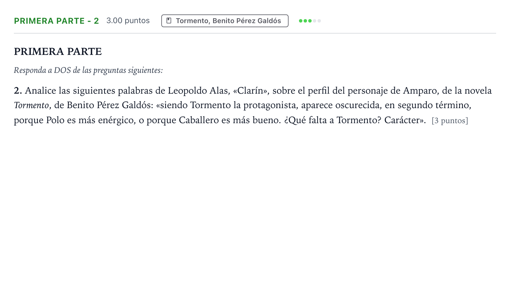 Enunciado: Ejercicio Primera parte - 2 · Literatura castellana Selectividad Cataluña Juny Serie 1 2023