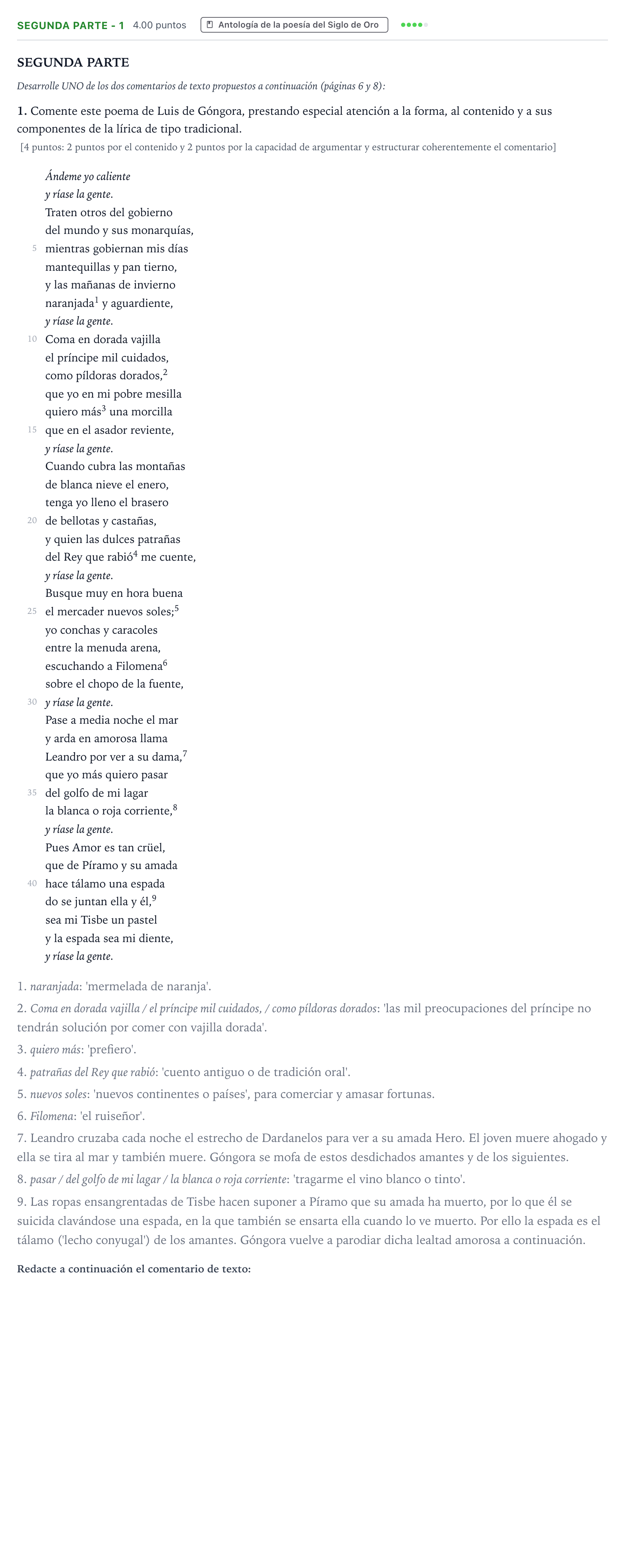Enunciado: Ejercicio Segunda parte - 1 · Literatura castellana Selectividad Cataluña Juny Serie 5 2023