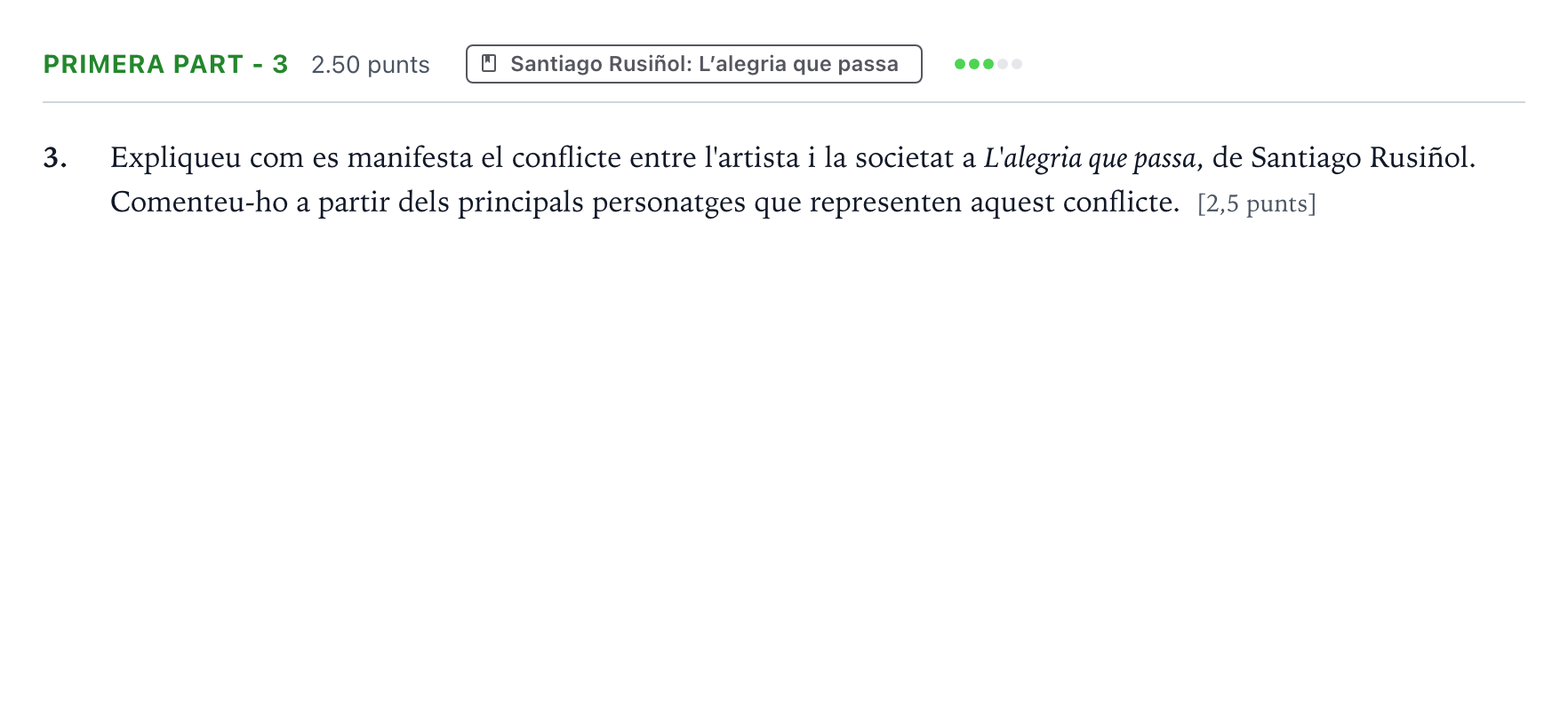 Enunciado: Ejercicio Primera part - 3 · Literatura Catalana Selectividad Cataluña Juny Serie 1 2023