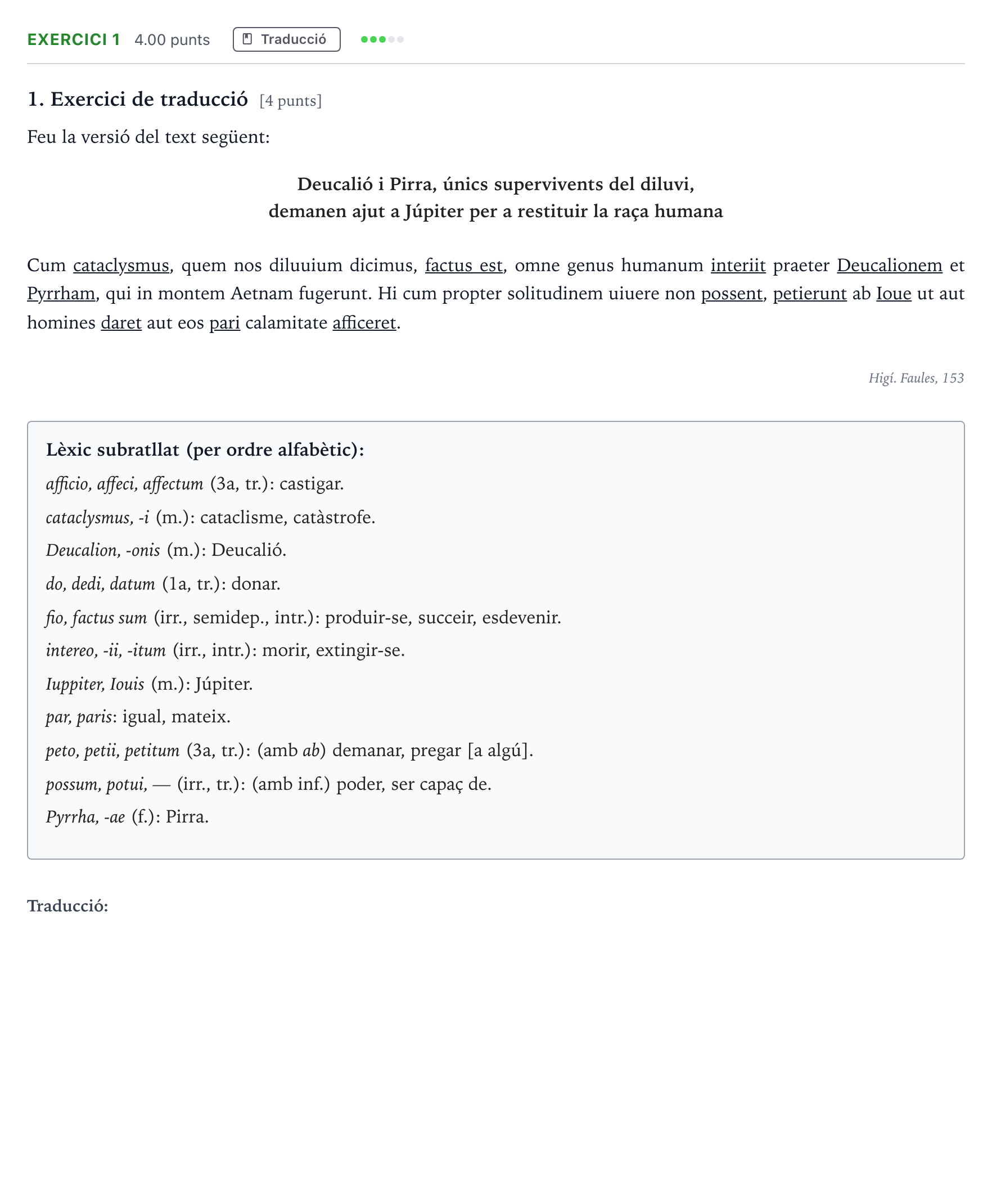 Enunciado: Problema 1 · Latín II Selectividad Cataluña Juny Serie 5 2023