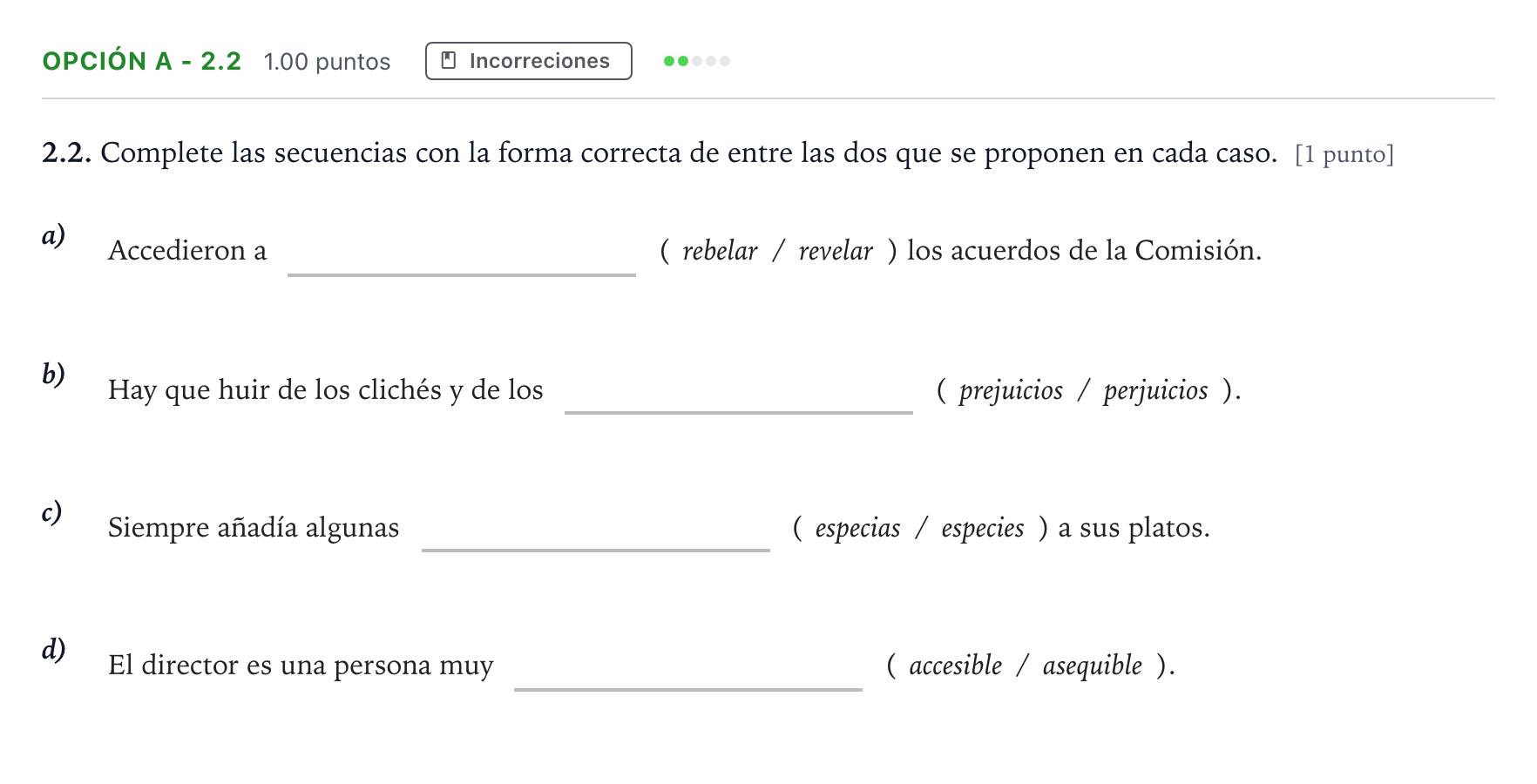 Enunciado: Opción A - 2.2 · Lengua Castellana y Literatura II Selectividad Cataluña Juny Serie 1 2023