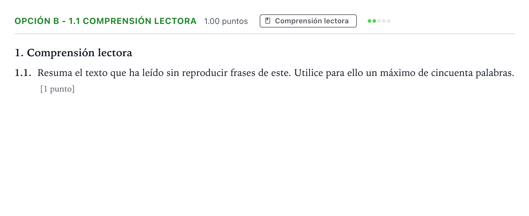 Enunciado: Opción B - 1.1 Comprensión lectora · Lengua Castellana y Literatura II Selectividad Cataluña Juny Serie 5 2023