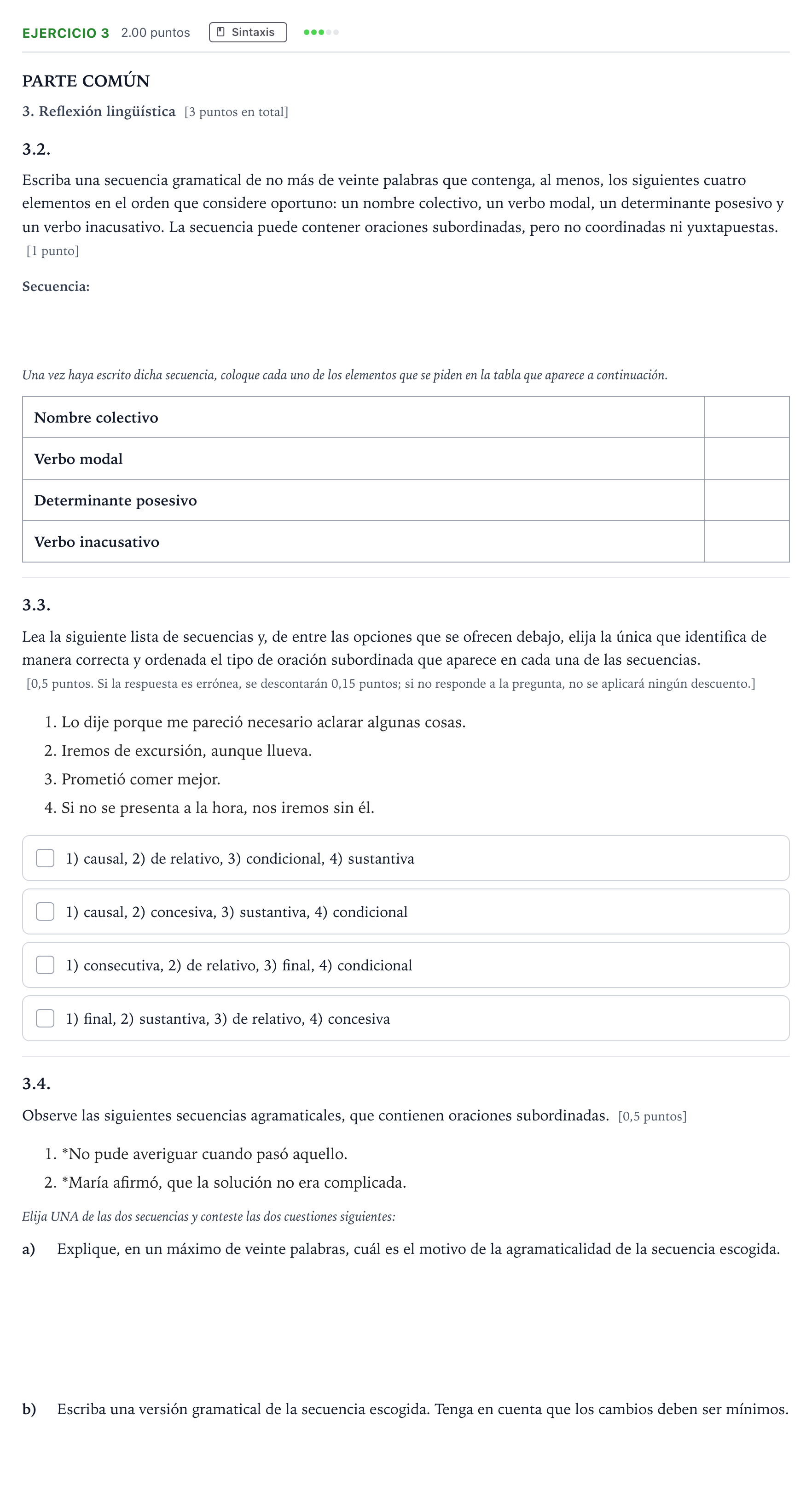 Enunciado: Problema 3 · Lengua Castellana y Literatura II Selectividad Cataluña Setembre Serie 2 2023