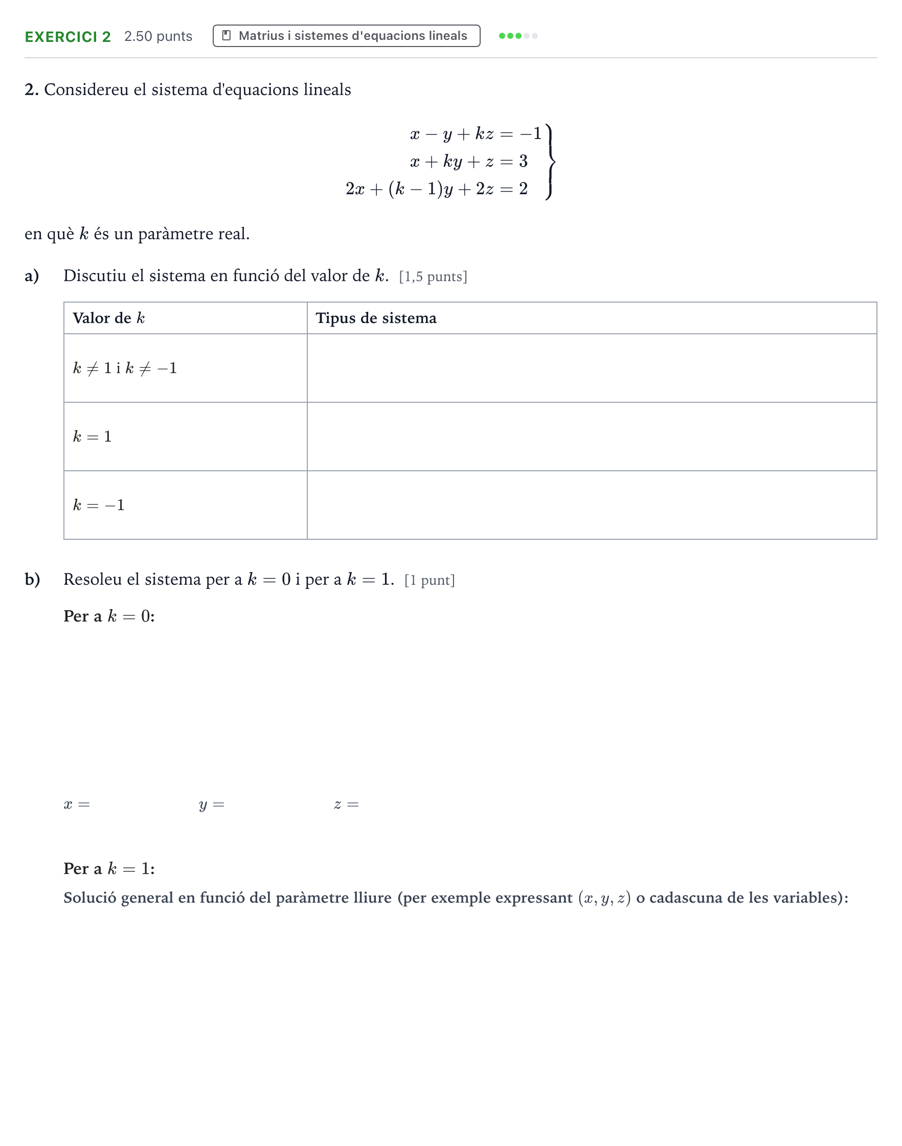 Enunciado: Problema 2 · Matemáticas II Selectividad Cataluña Juny Serie 5 2023