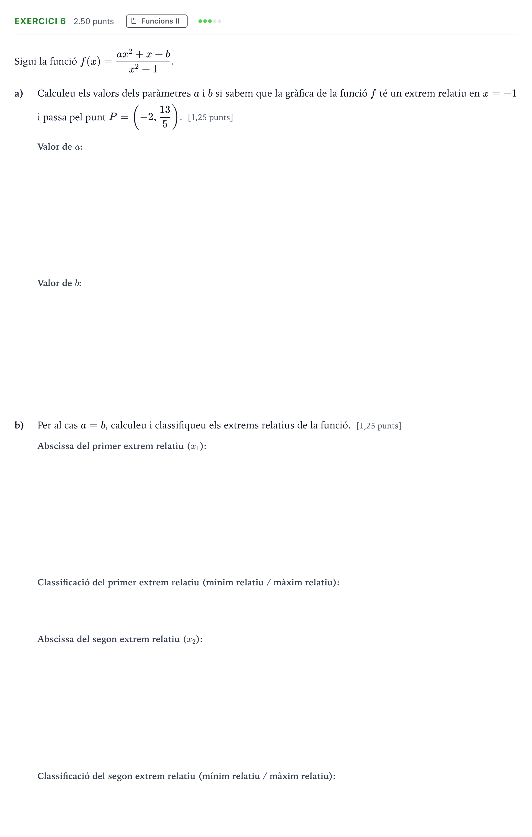 Enunciado: Problema 6 · Matemáticas II Selectividad Cataluña Juny Serie 5 2023