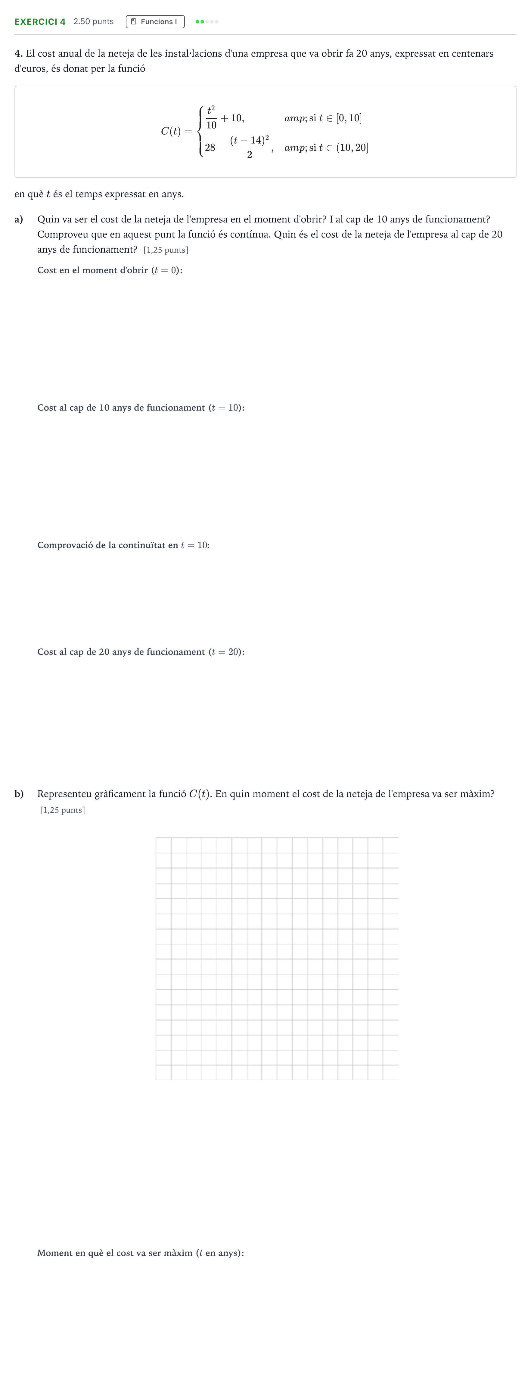 Enunciado: Problema 4 · Matemáticas aplicadas a las Ciencias Sociales II Selectividad Cataluña Juny Serie 5 2023