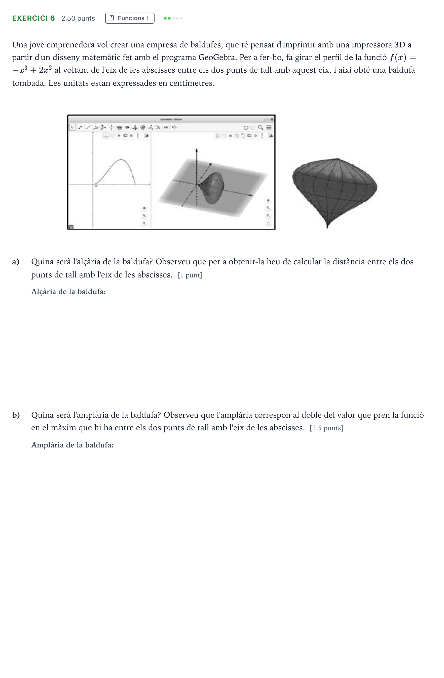Enunciado: Problema 6 · Matemáticas aplicadas a las Ciencias Sociales II Selectividad Cataluña Juny Serie 5 2023