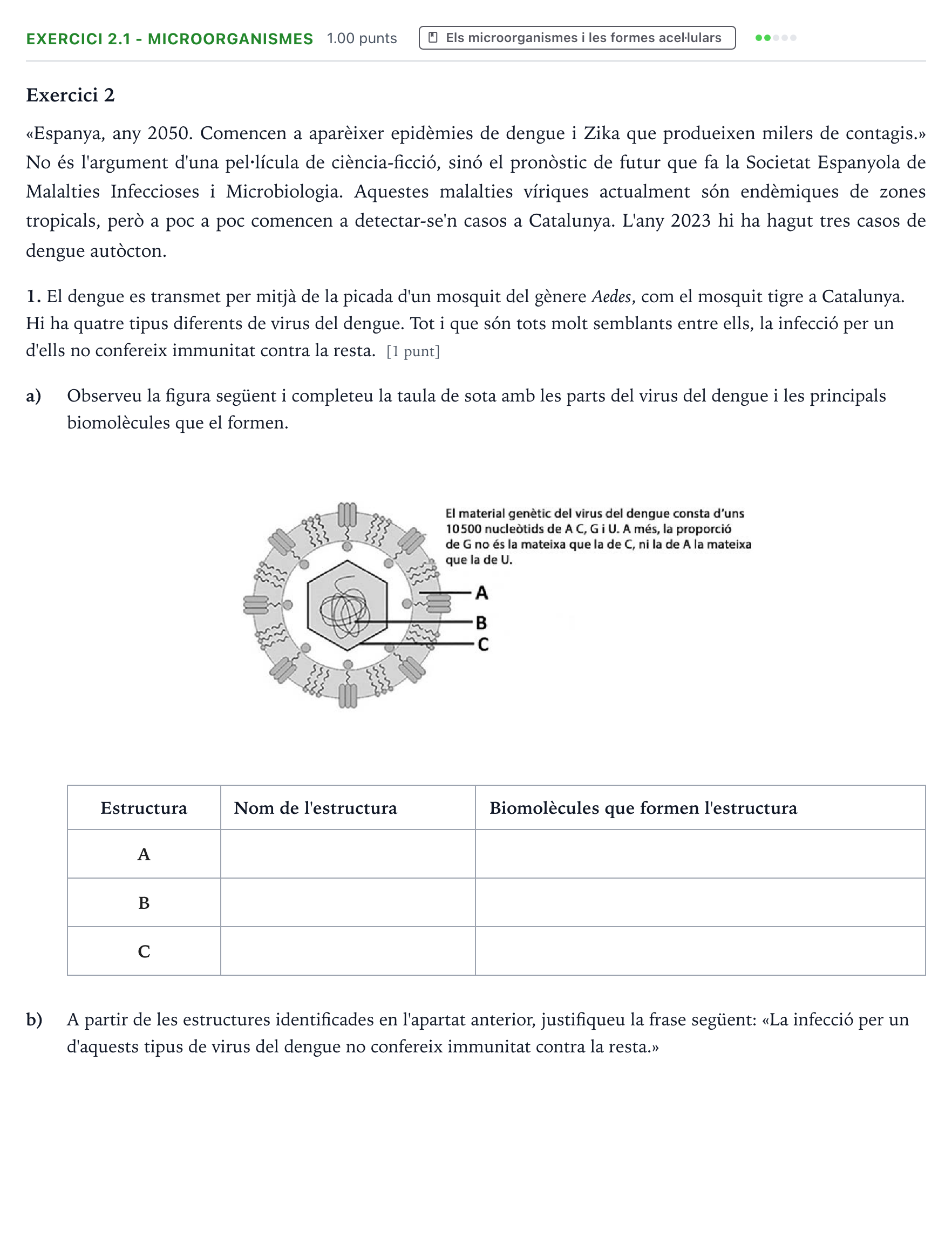 Enunciado: Ejercicio 2.1 - Microorganismes · Biología Selectividad Cataluña Juny Serie 1 2024